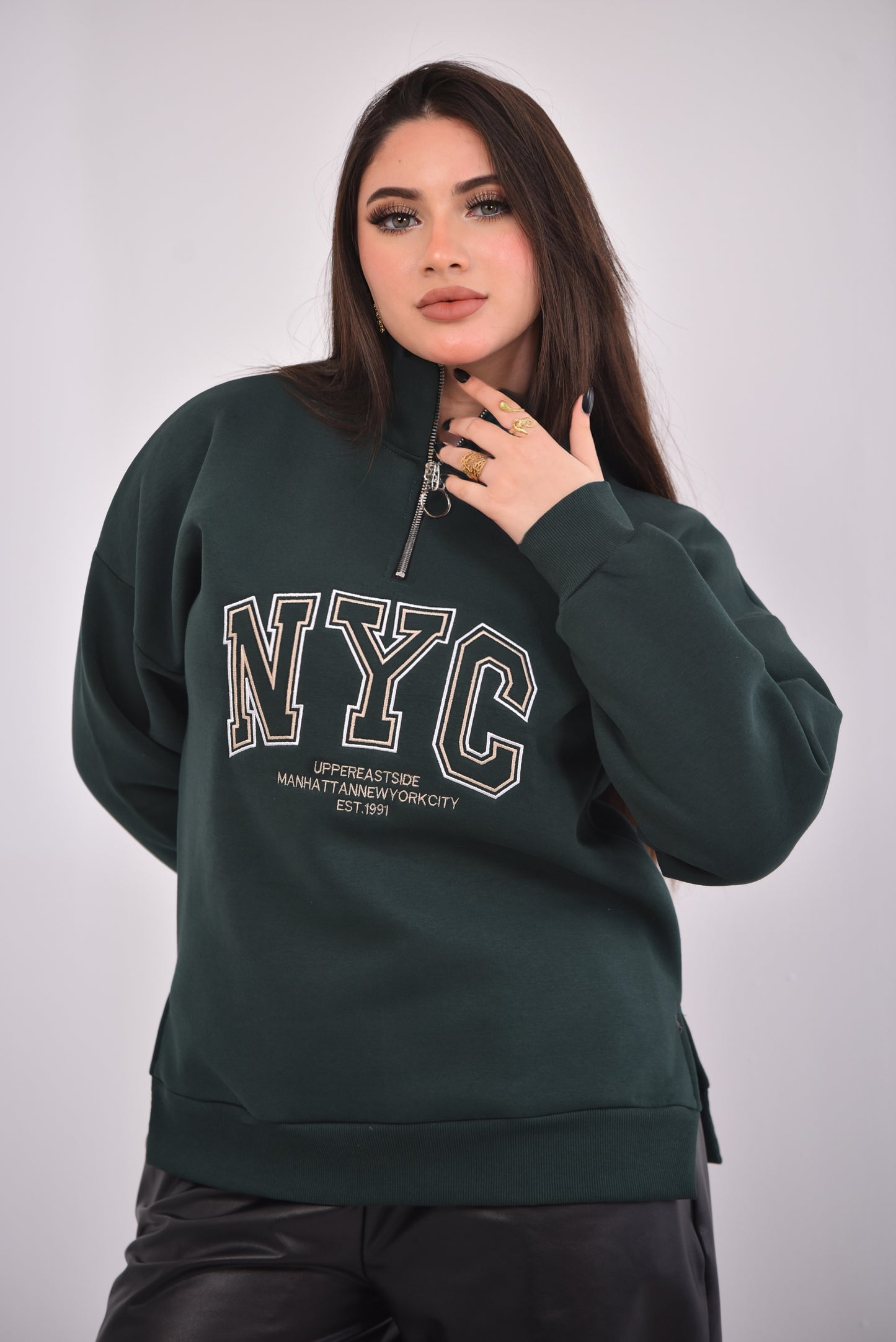 Oversized Half-Zip Sweatshirt NYC