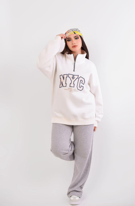 Oversized Half-Zip Sweatshirt NYC