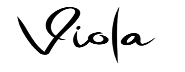 Black 'Viola' text on a gray background