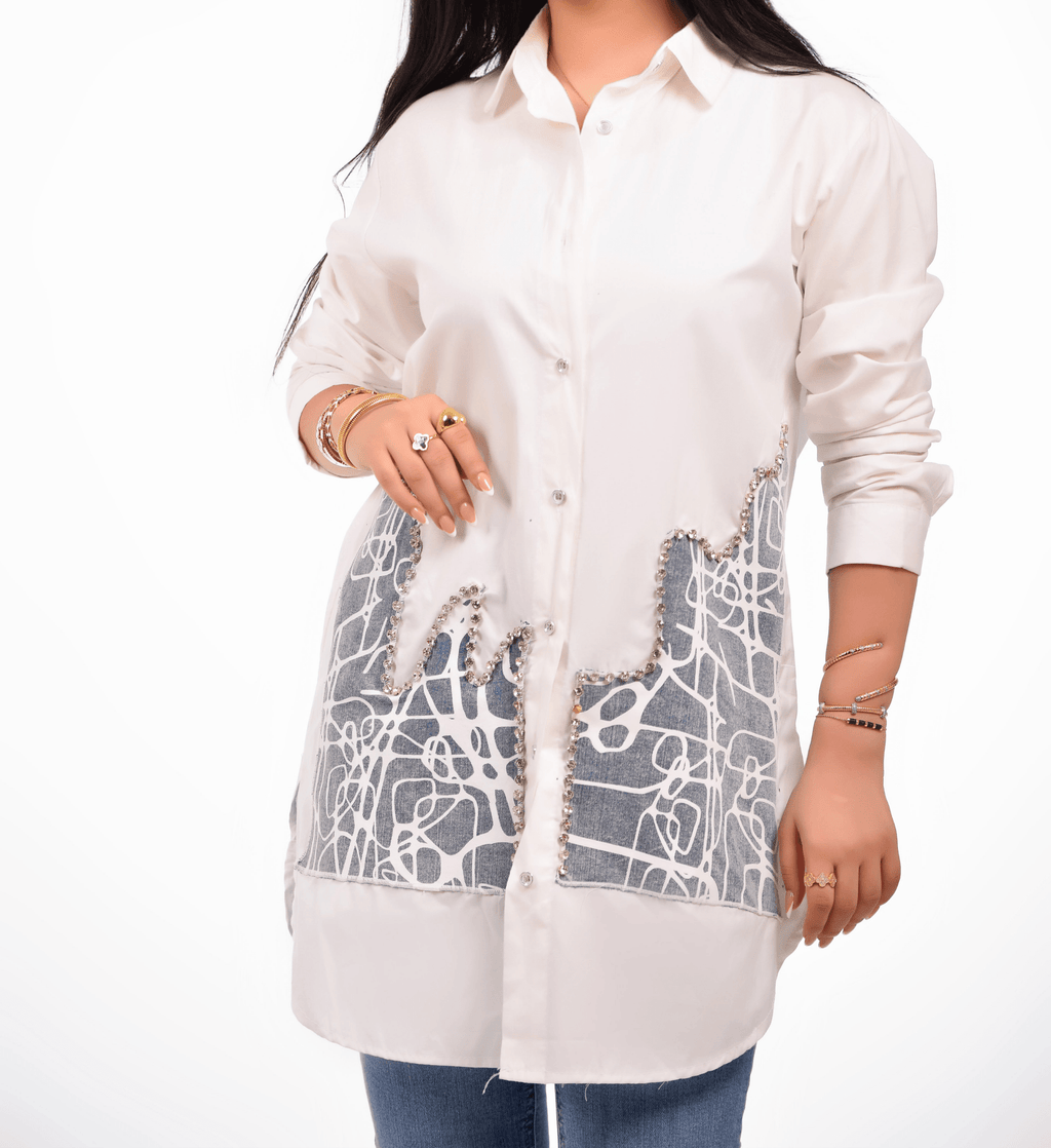 Chemise Poplin stras