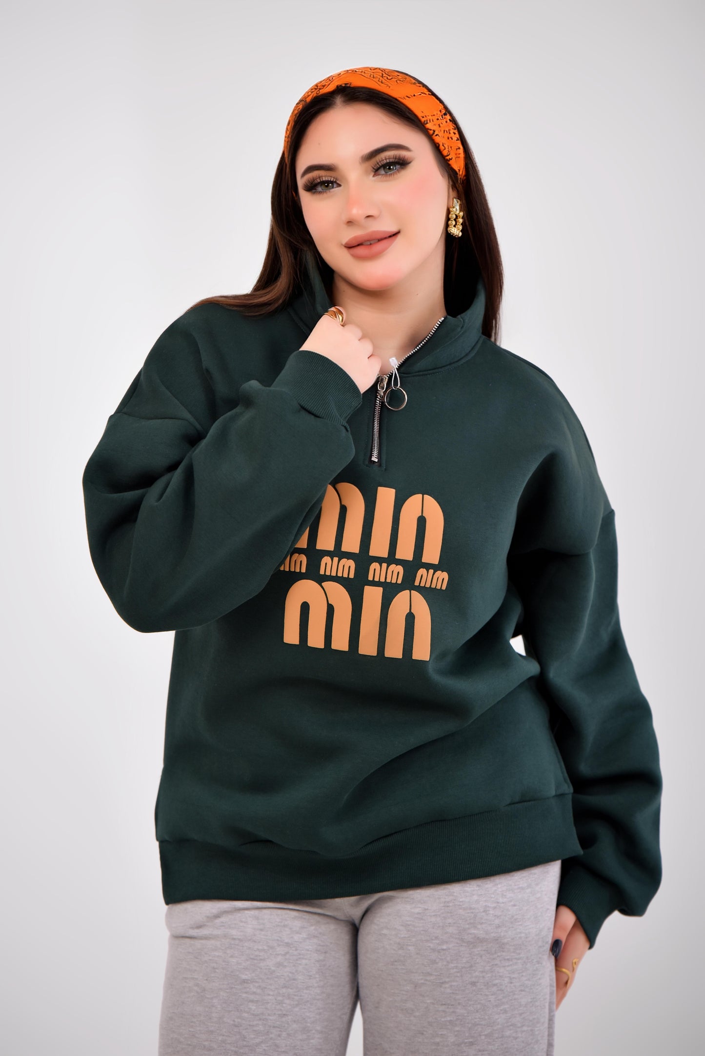 Oversized Half-Zip Sweatshirt