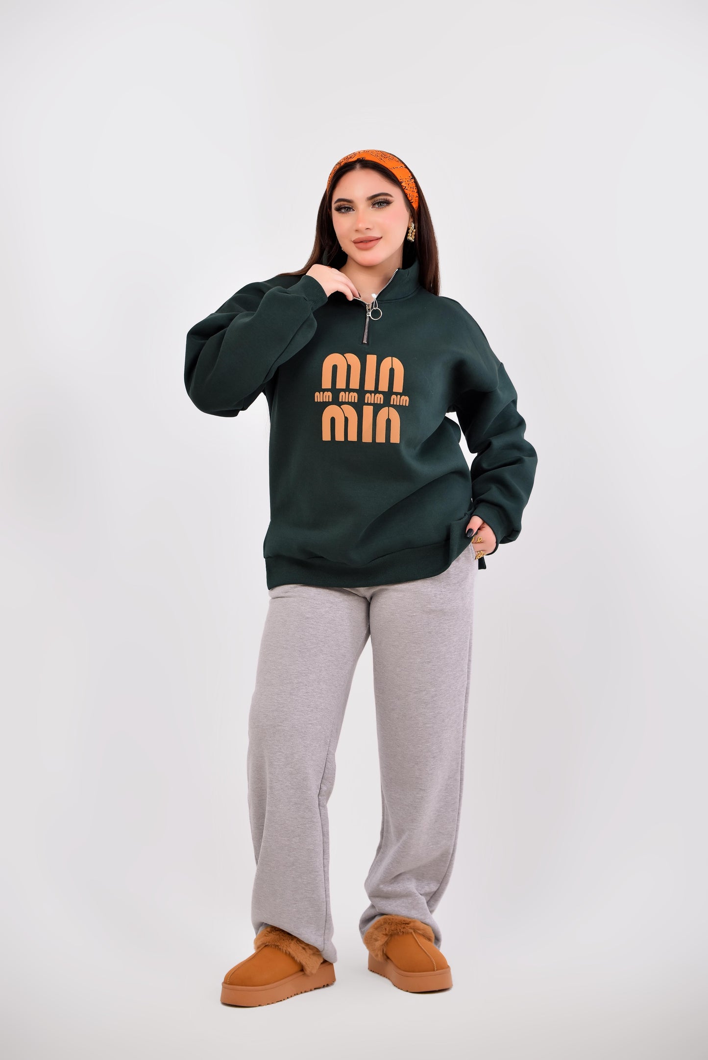 Oversized Half-Zip Sweatshirt