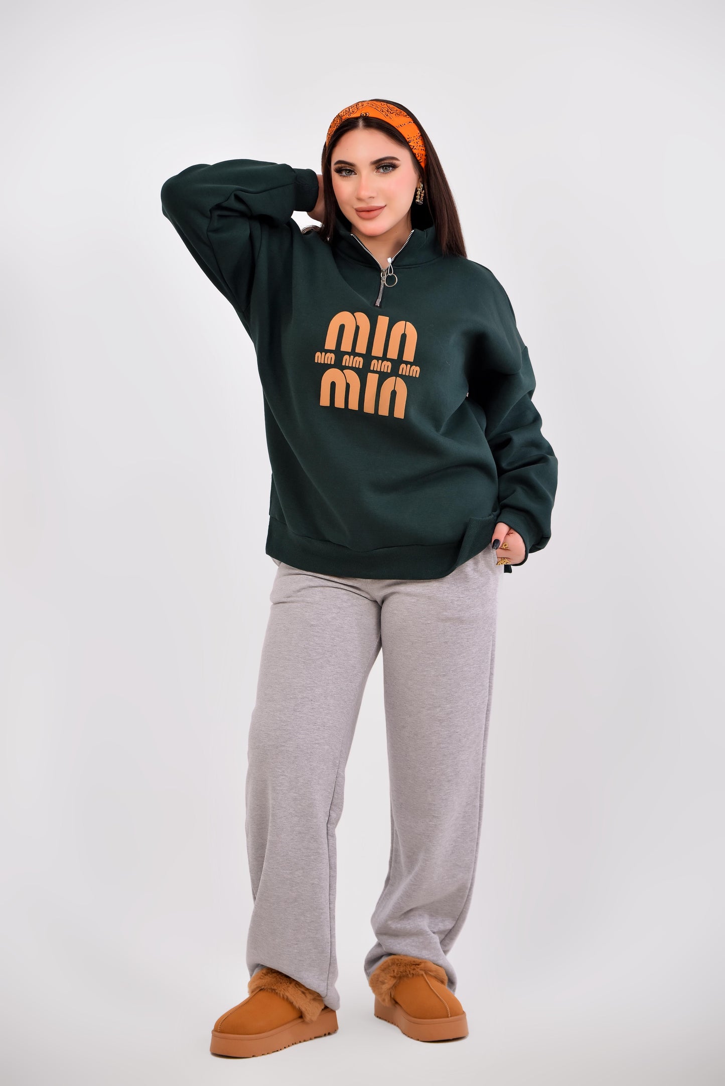 Oversized Half-Zip Sweatshirt