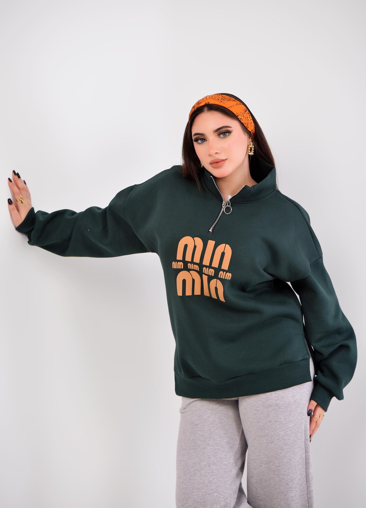 Oversized Half-Zip Sweatshirt