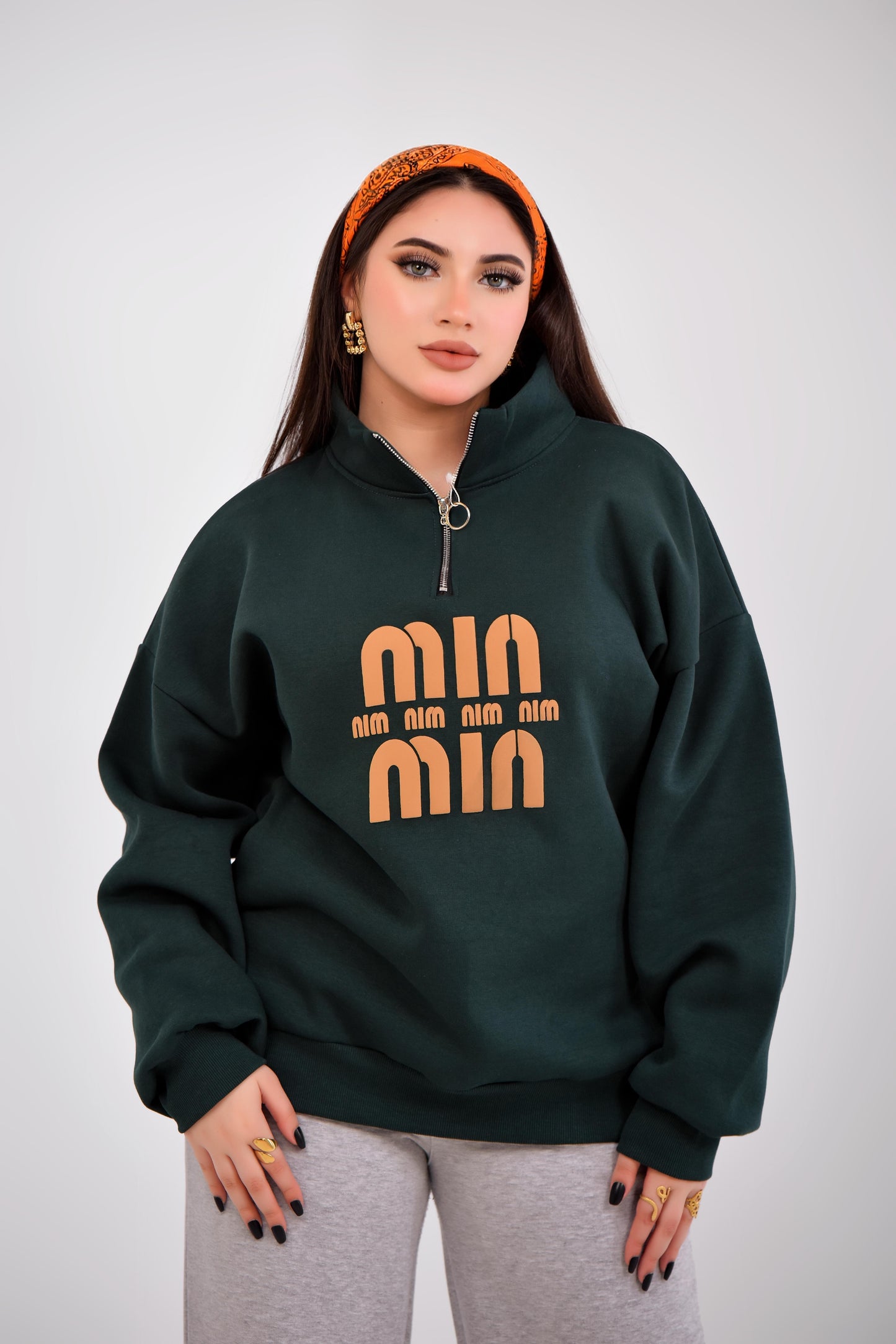 Oversized Half-Zip Sweatshirt