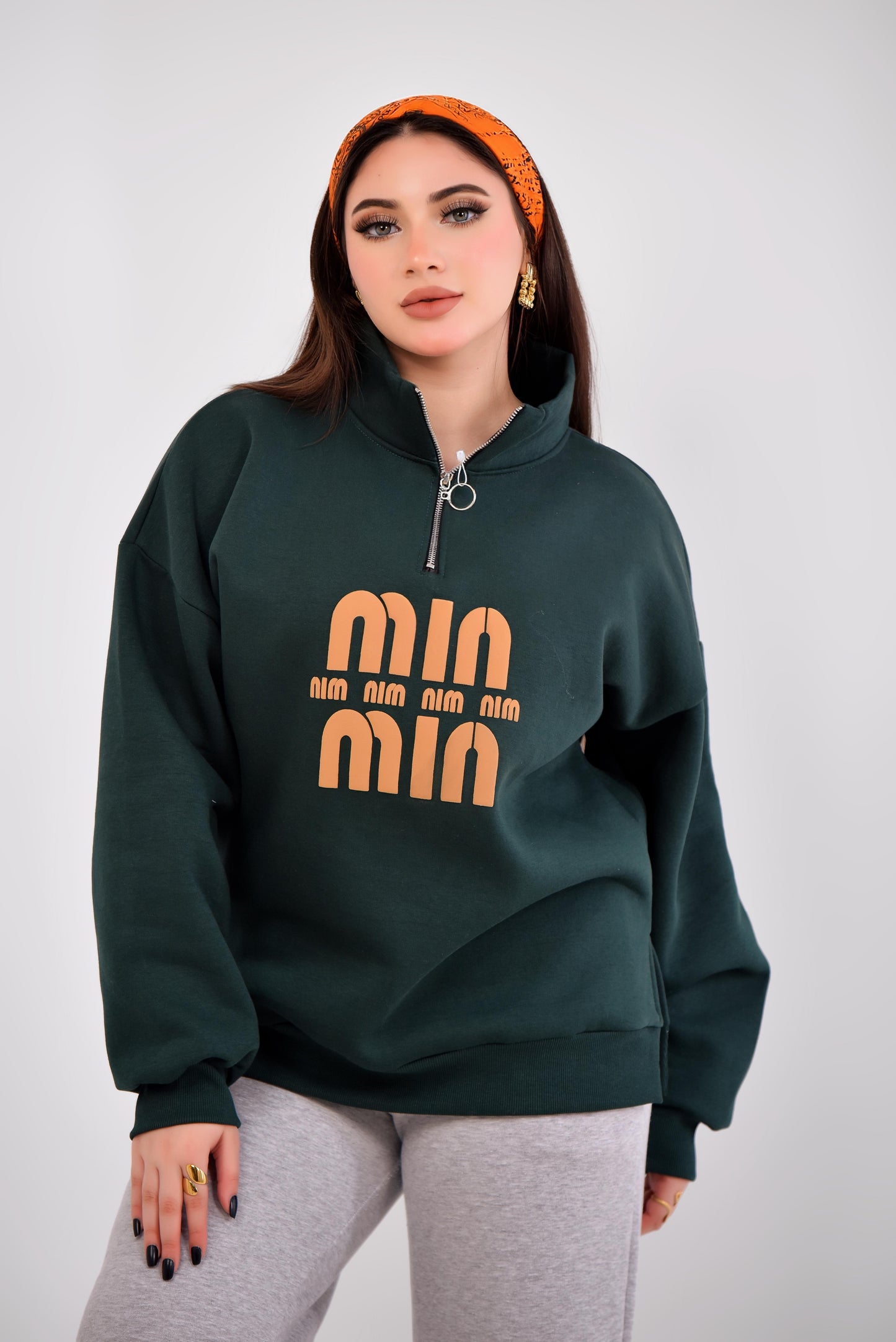 Oversized Half-Zip Sweatshirt