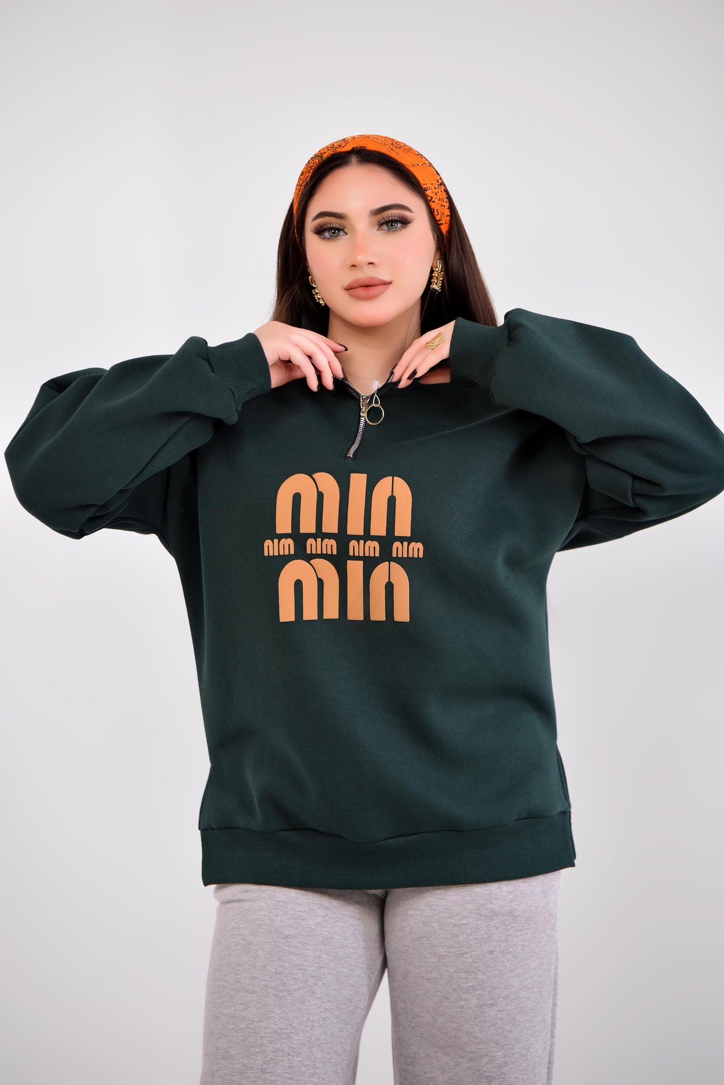 Oversized Half-Zip Sweatshirt