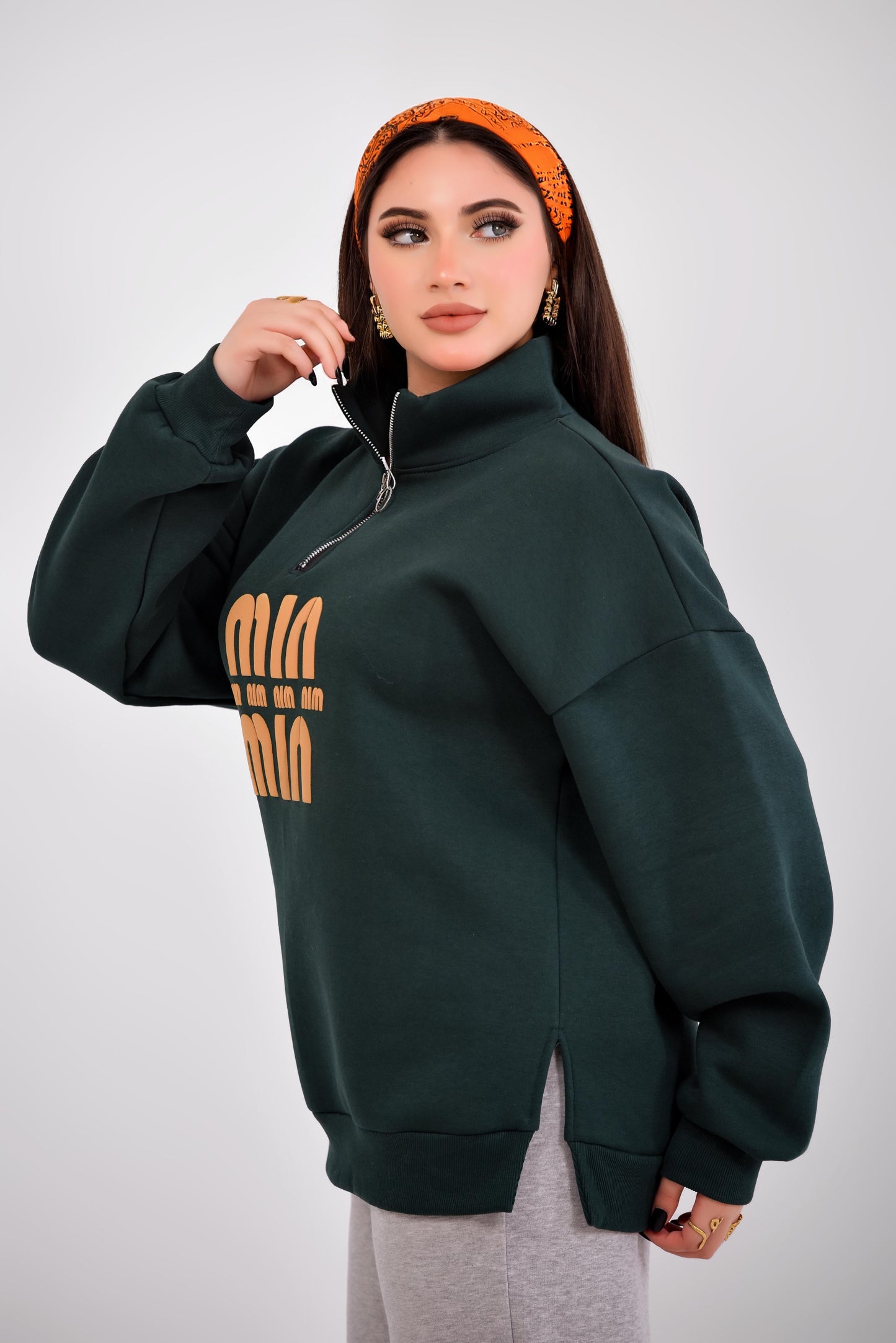 Oversized Half-Zip Sweatshirt