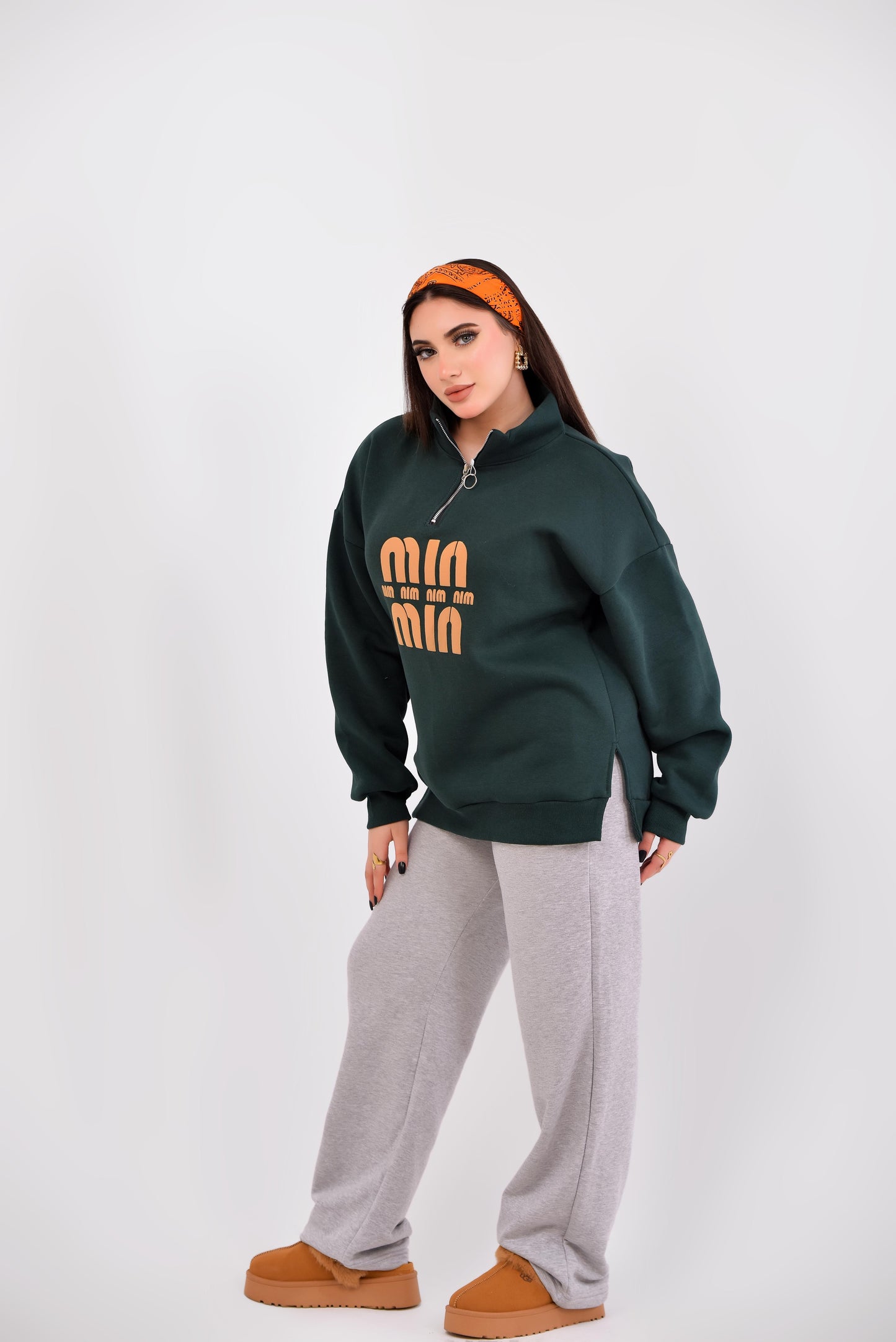 Oversized Half-Zip Sweatshirt