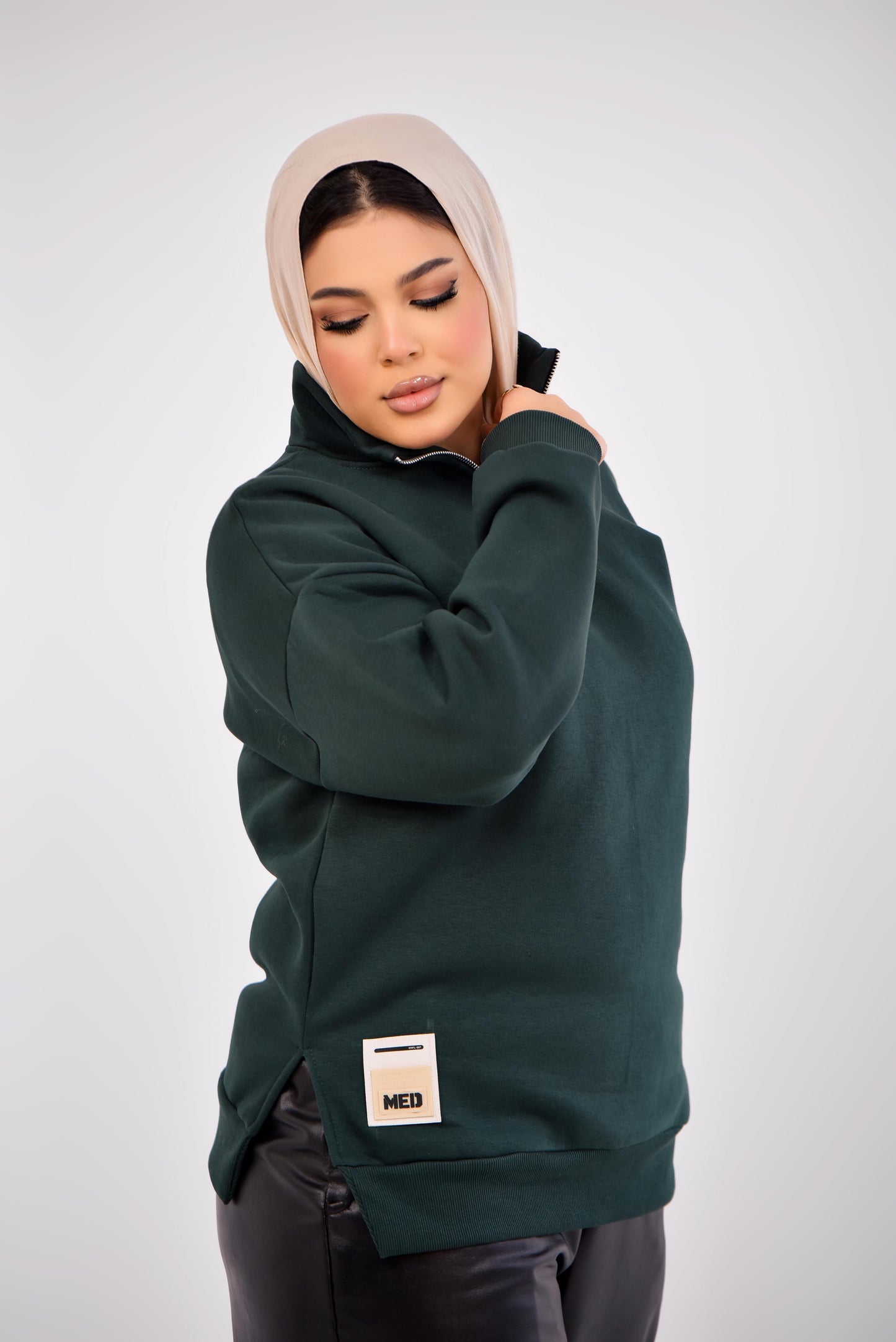 Luxe Relaxed Half-Zip Sweatshirt