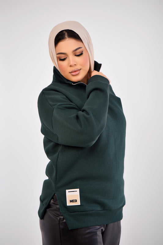 Luxe Relaxed Half-Zip Sweatshirt