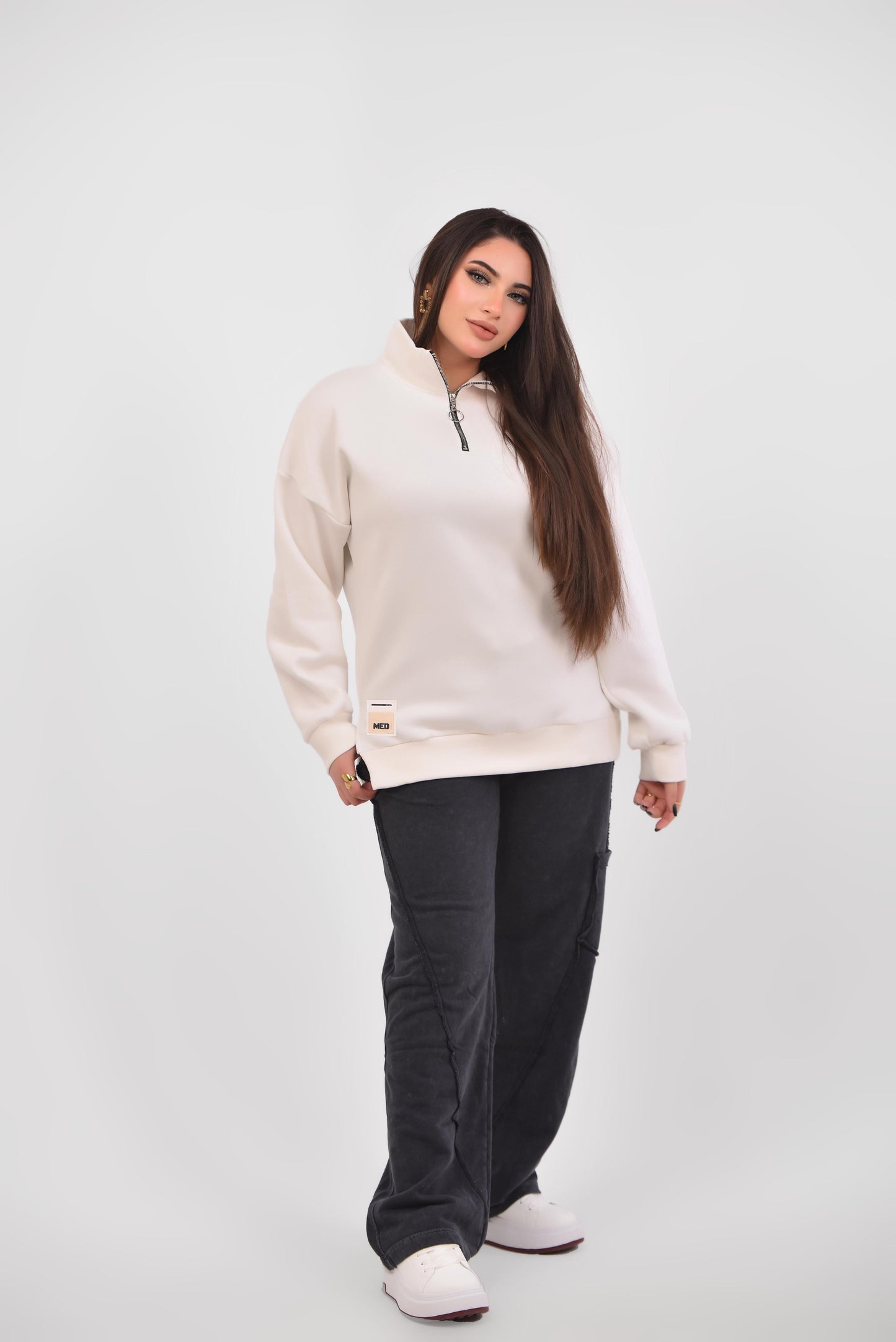 Luxe Relaxed Half-Zip Sweatshirt