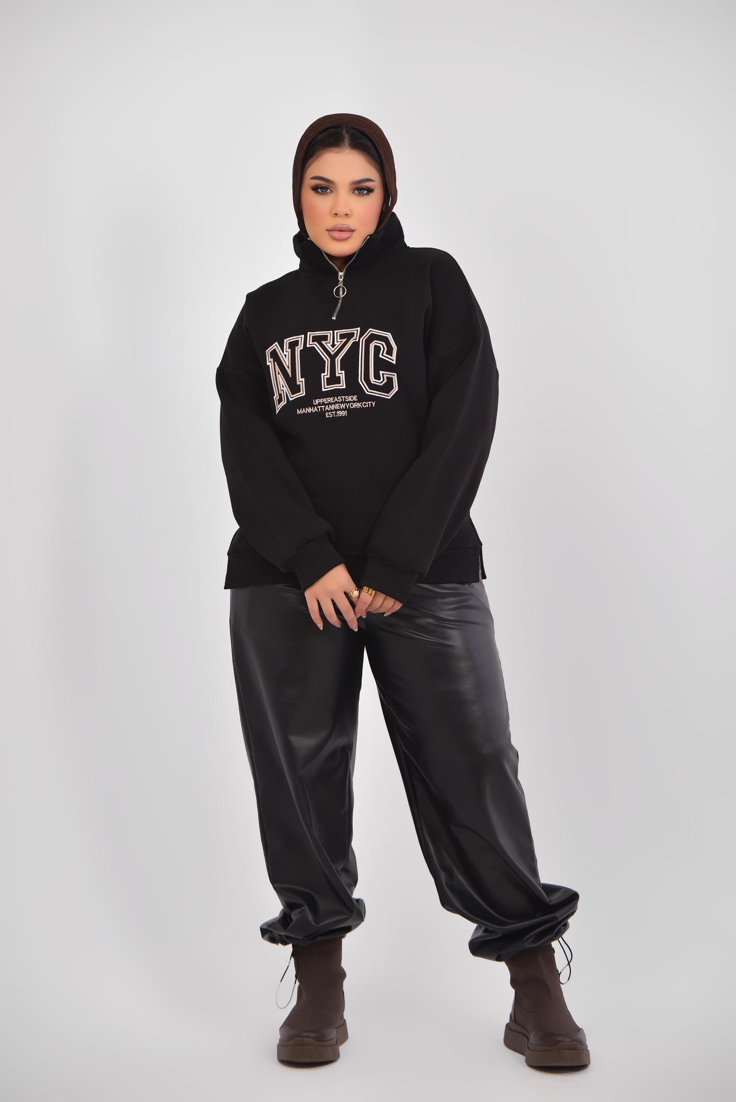 Oversized Half-Zip Sweatshirt NYC