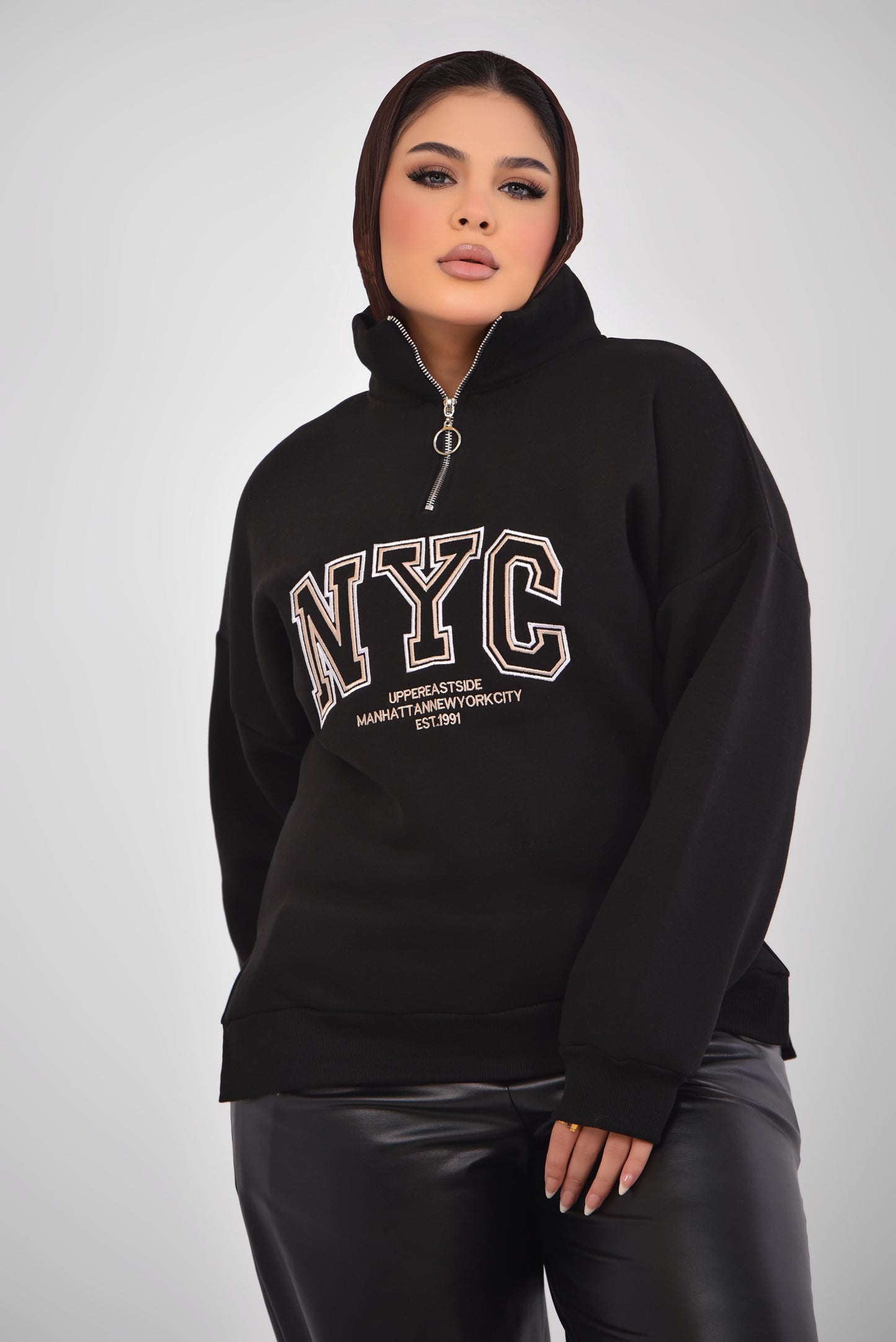 Oversized Half-Zip Sweatshirt NYC