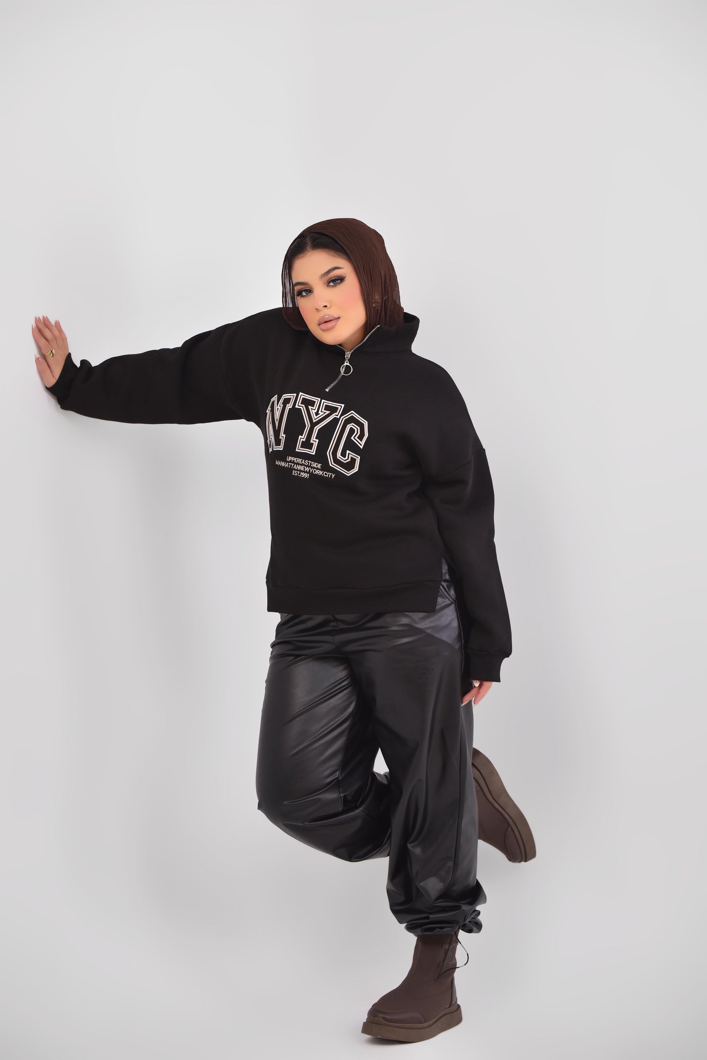 Oversized Half-Zip Sweatshirt NYC