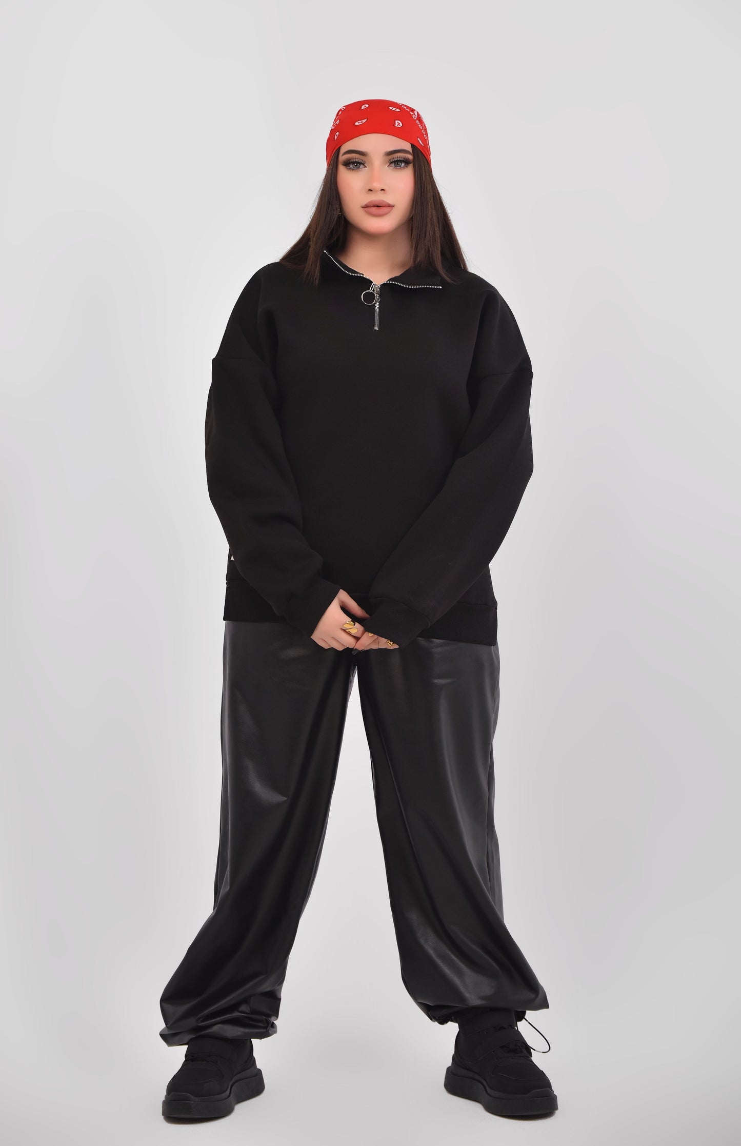 Luxe Relaxed Half-Zip Sweatshirt