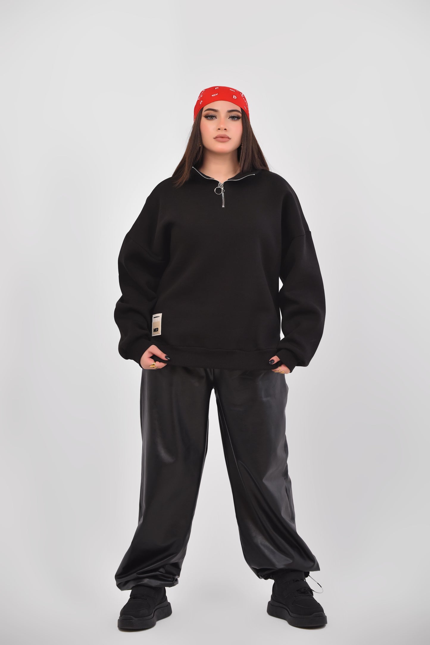 Luxe Relaxed Half-Zip Sweatshirt