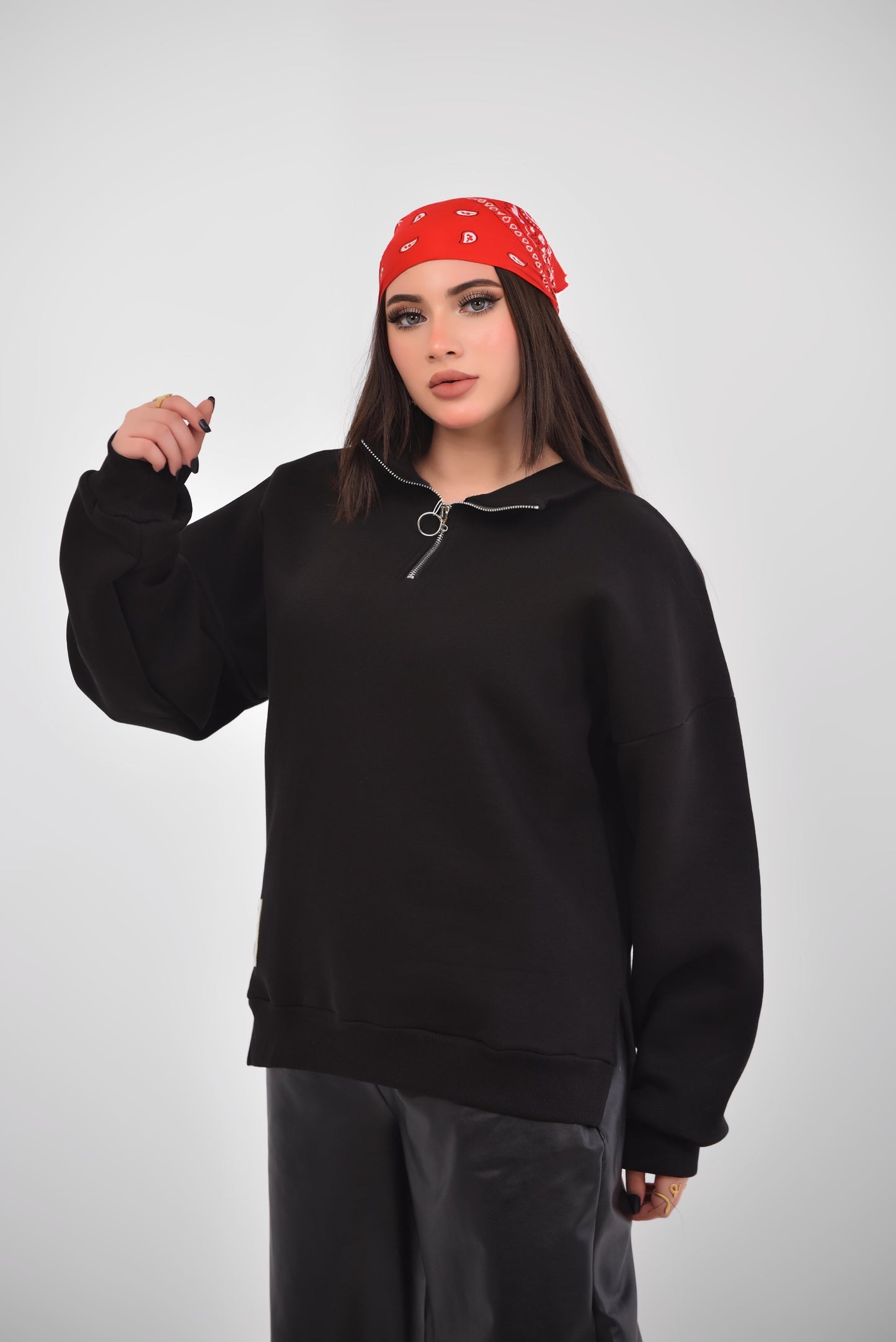 Luxe Relaxed Half-Zip Sweatshirt