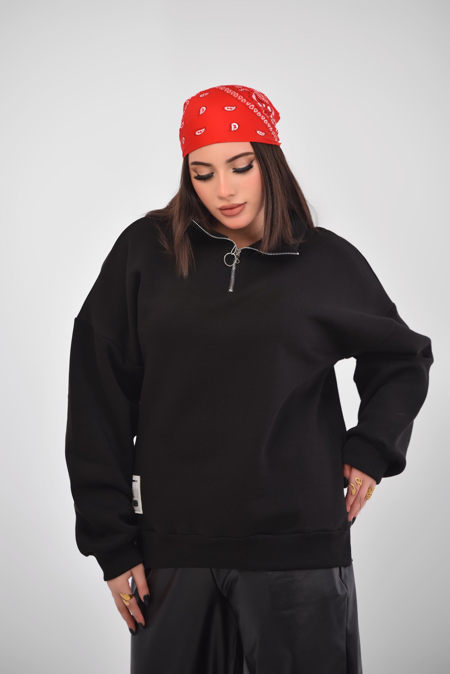 Luxe Relaxed Half-Zip Sweatshirt