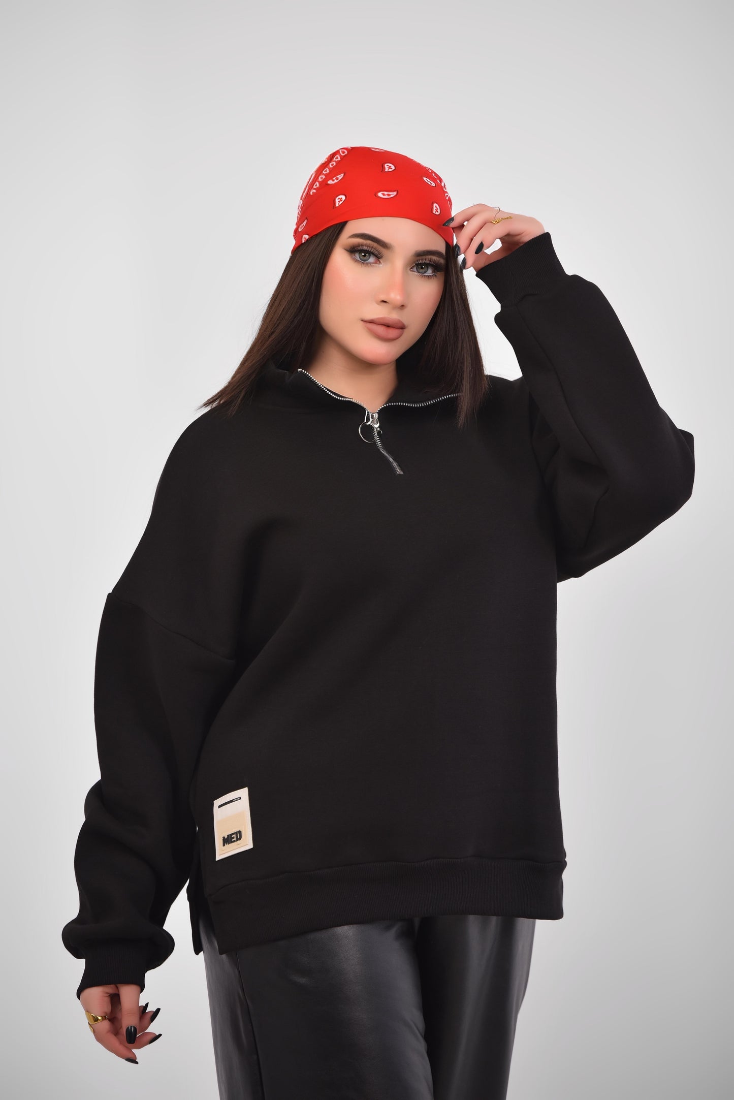 Luxe Relaxed Half-Zip Sweatshirt