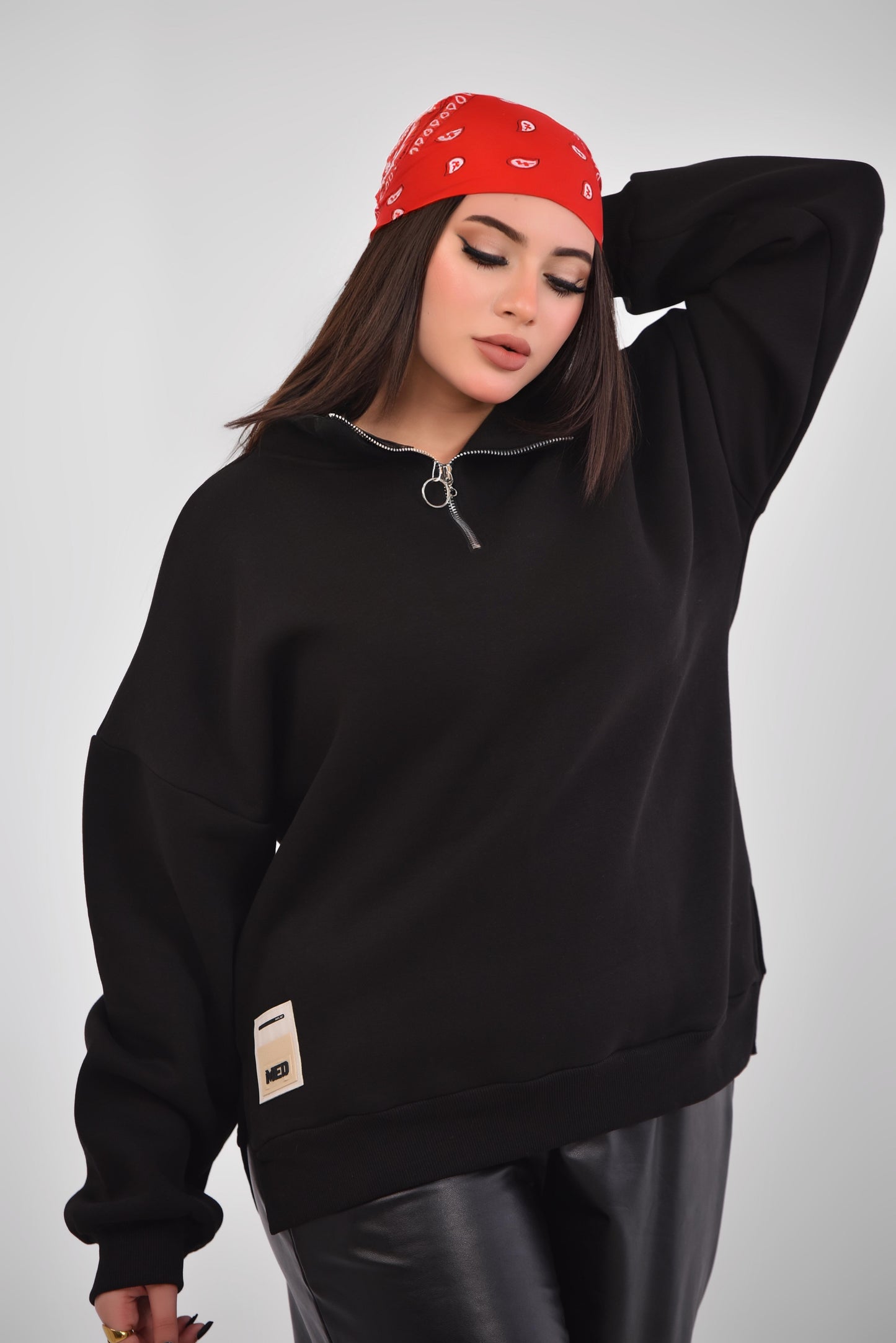 Luxe Relaxed Half-Zip Sweatshirt