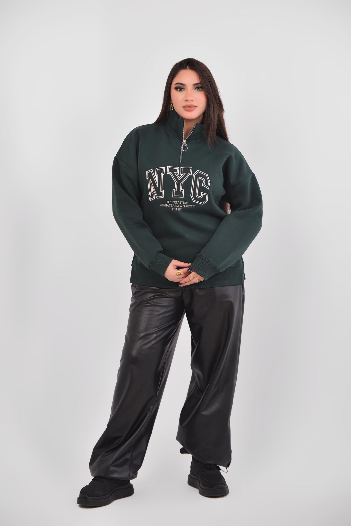 Oversized Half-Zip Sweatshirt NYC