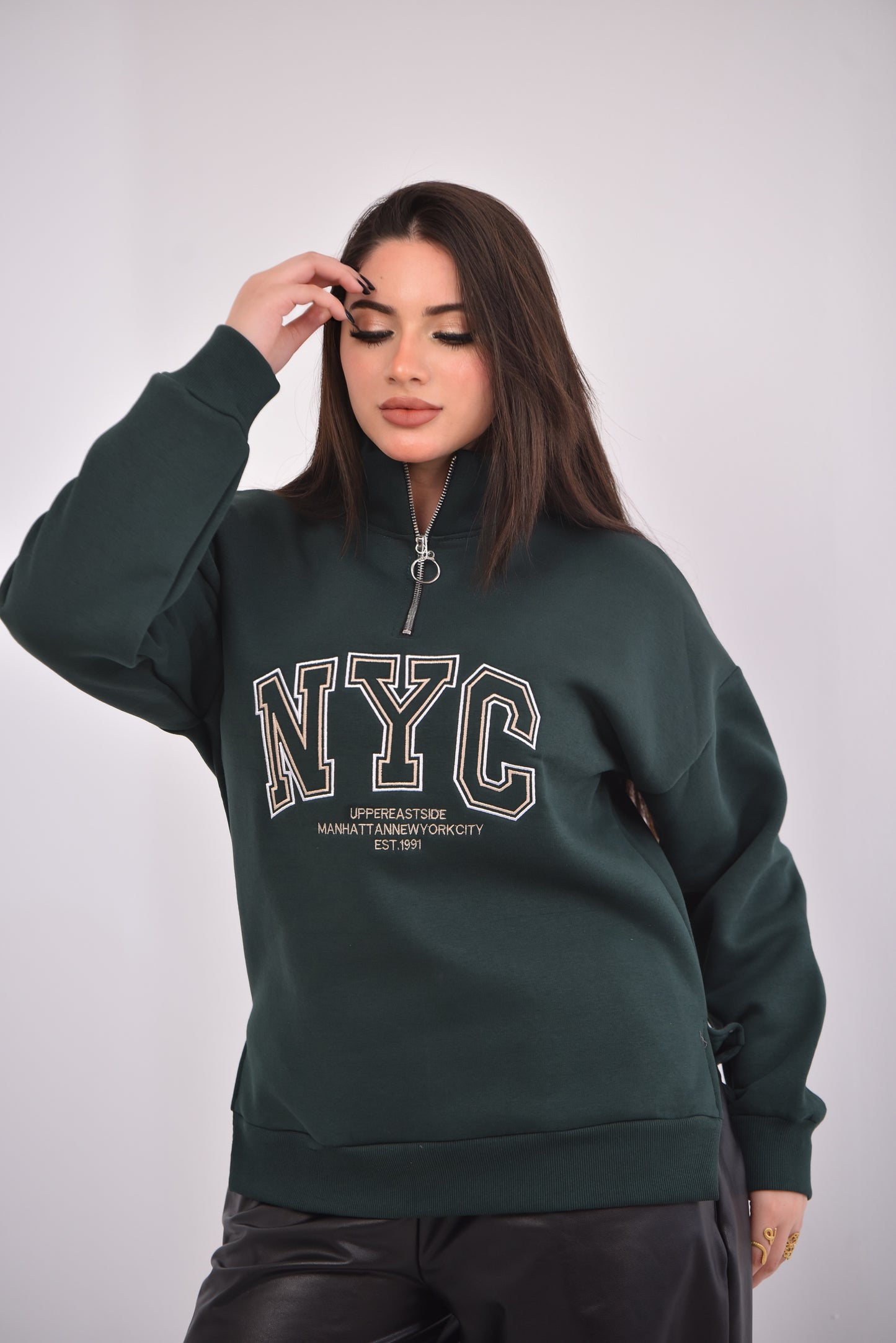 Oversized Half-Zip Sweatshirt NYC