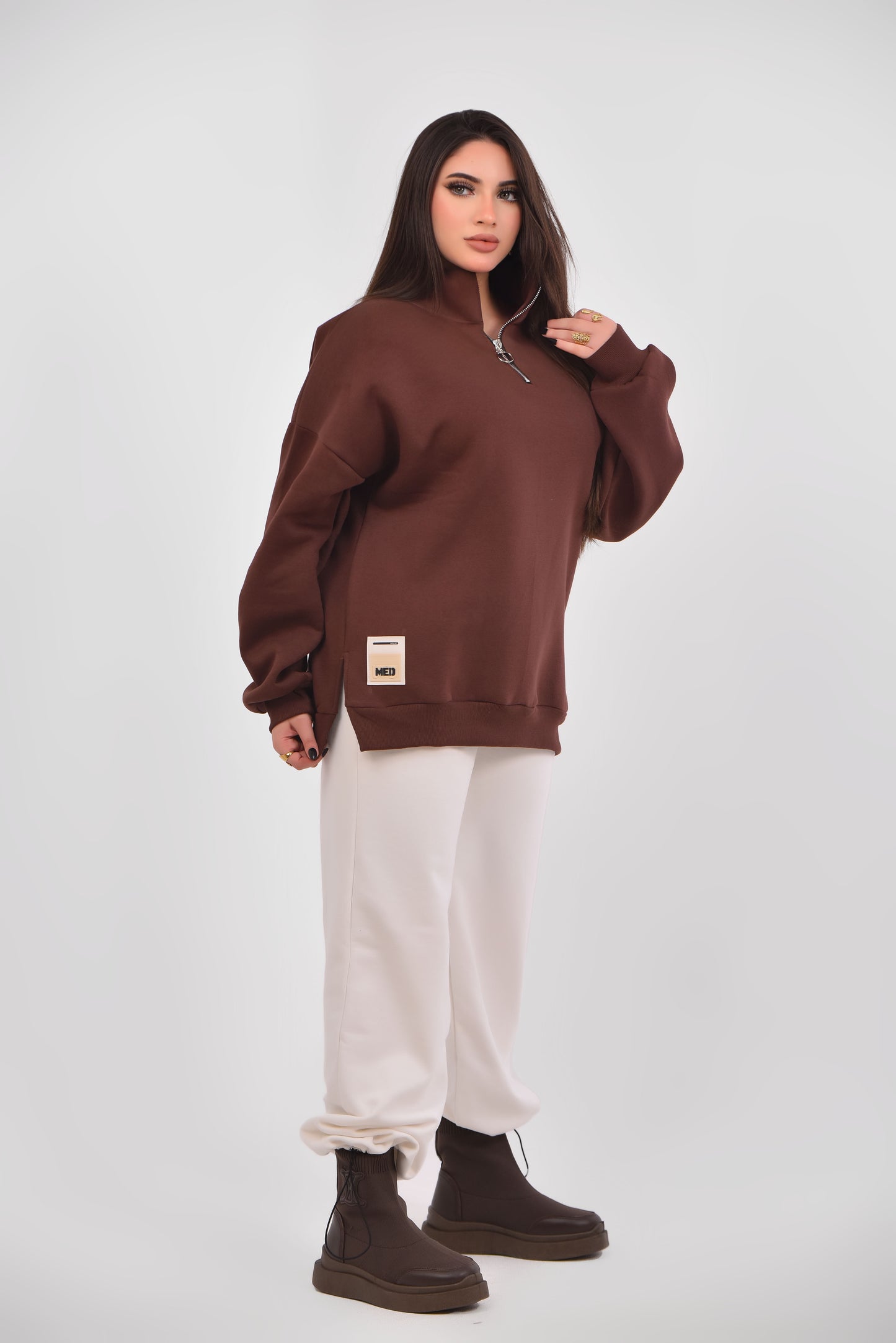 Luxe Relaxed Half-Zip Sweatshirt