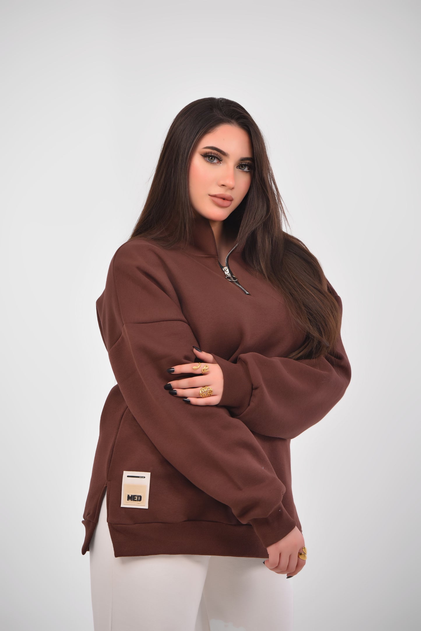 Luxe Relaxed Half-Zip Sweatshirt