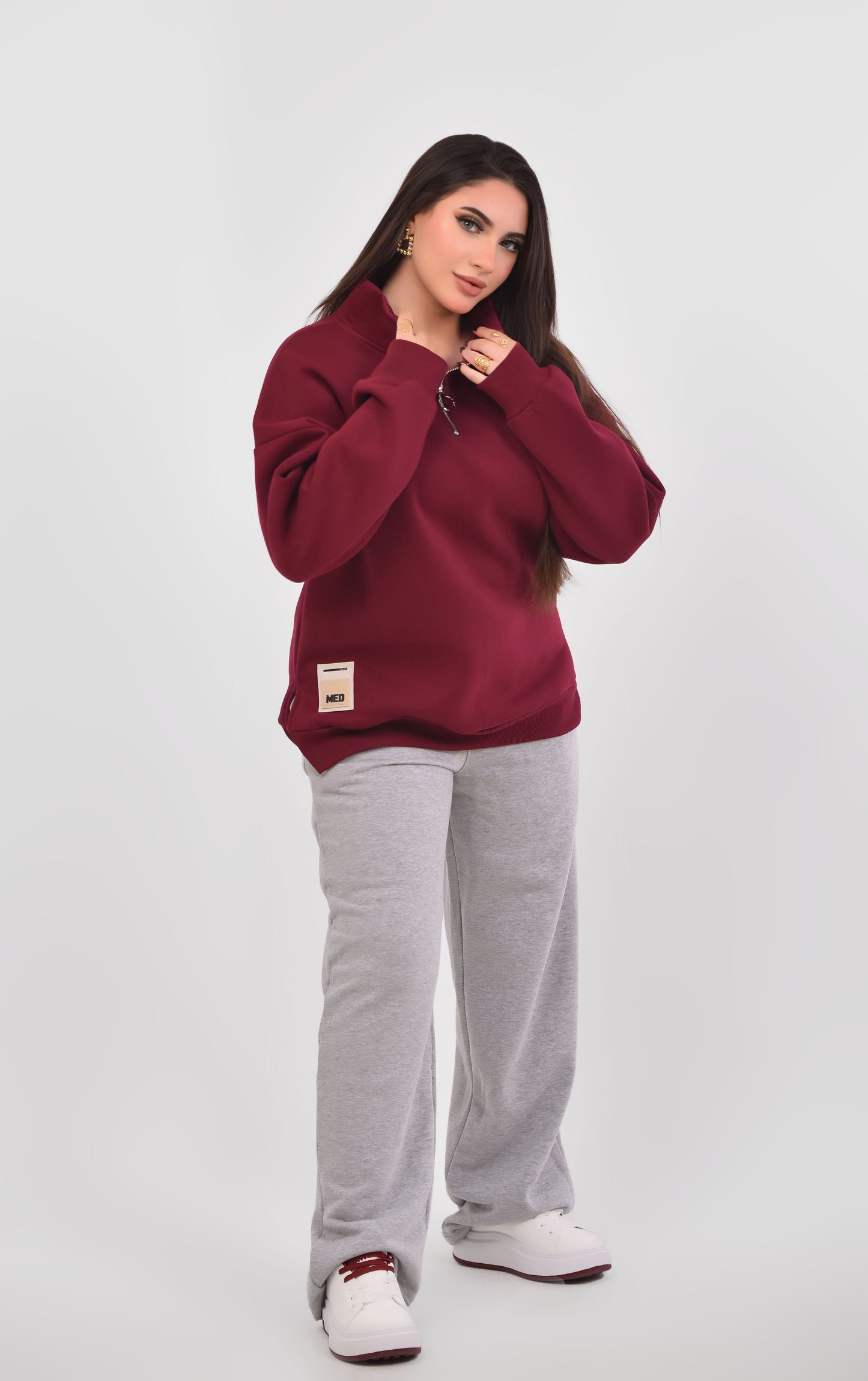 Luxe Relaxed Half-Zip Sweatshirt