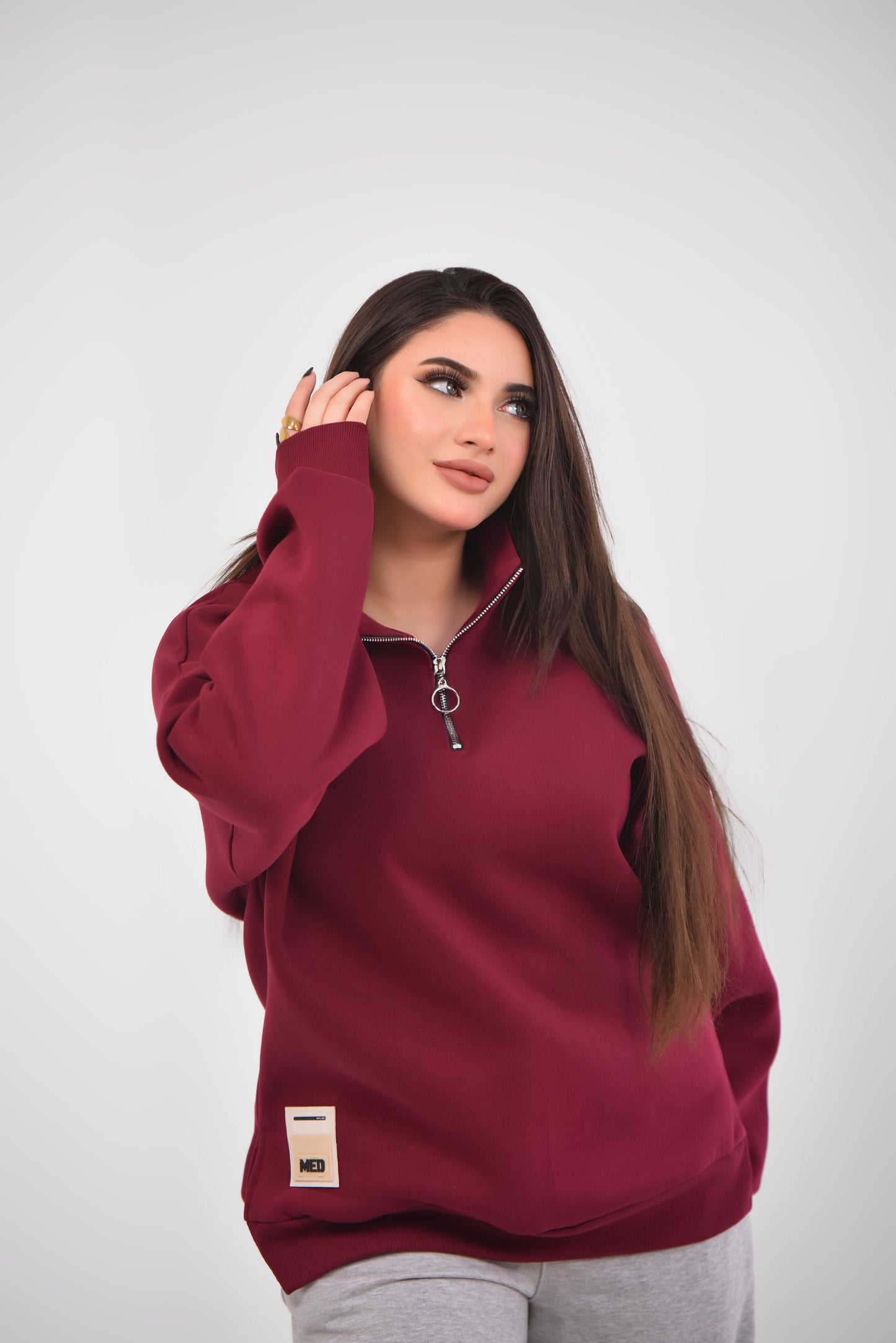 Luxe Relaxed Half-Zip Sweatshirt