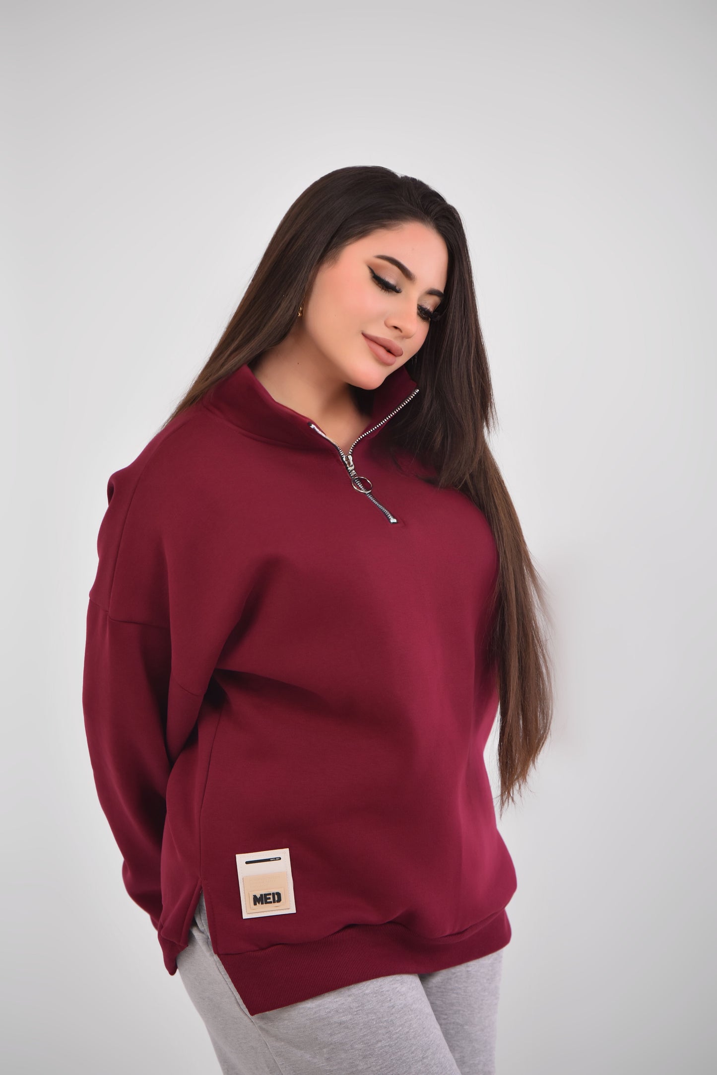 Luxe Relaxed Half-Zip Sweatshirt