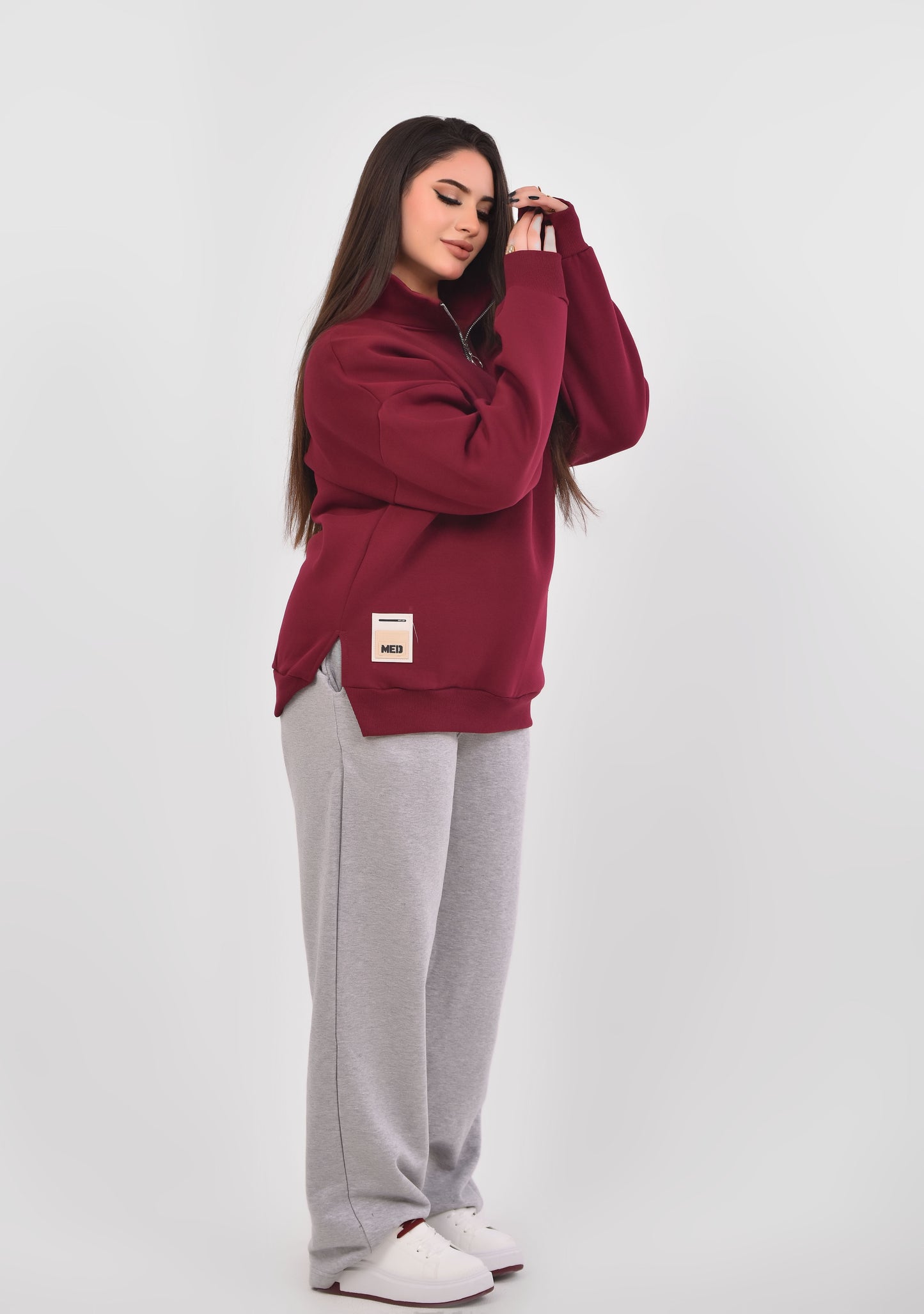 Luxe Relaxed Half-Zip Sweatshirt