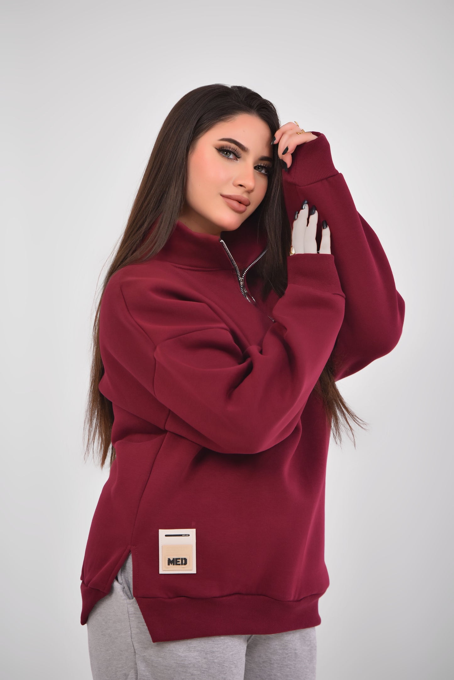 Luxe Relaxed Half-Zip Sweatshirt
