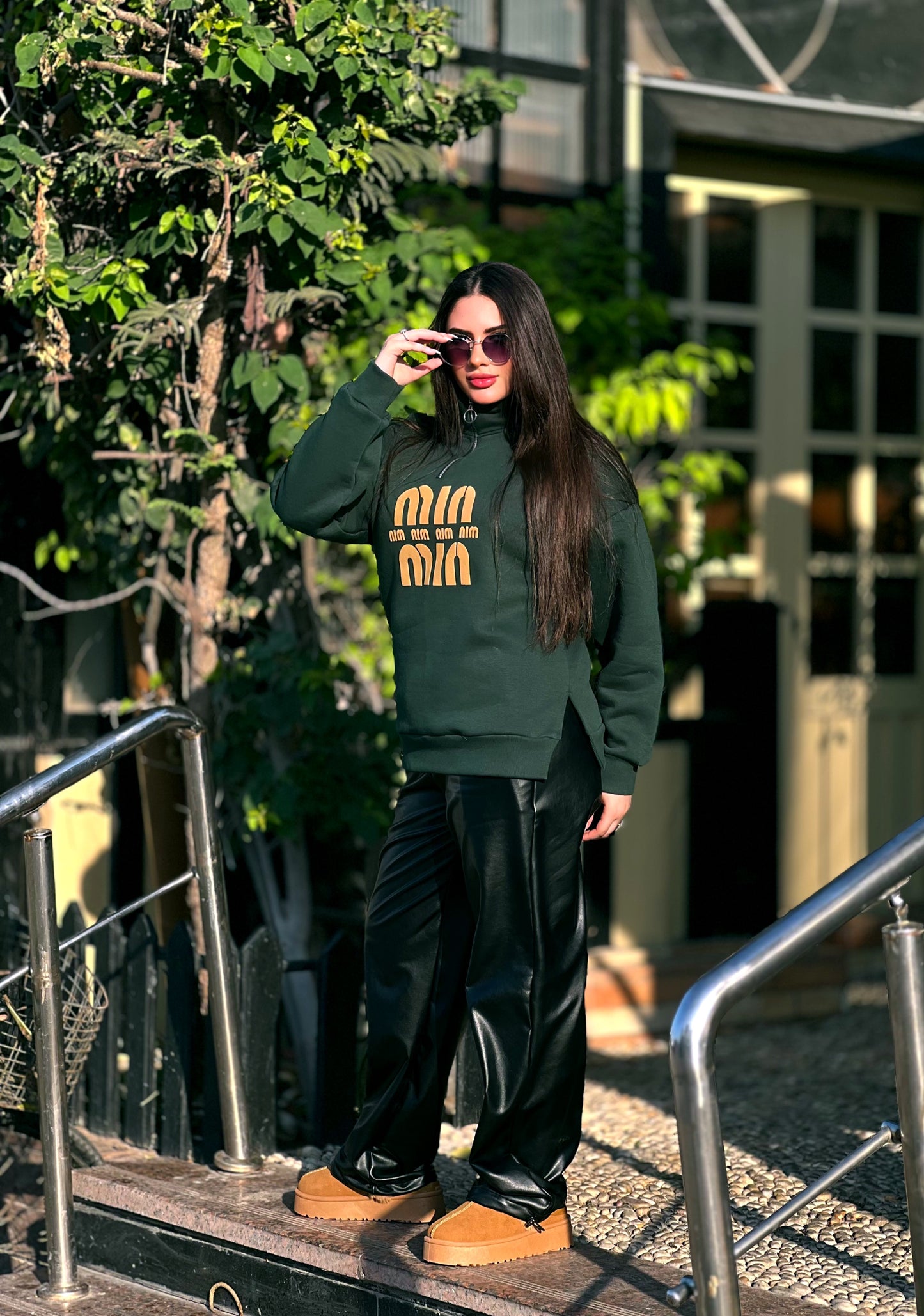 Oversized Half-Zip Sweatshirt