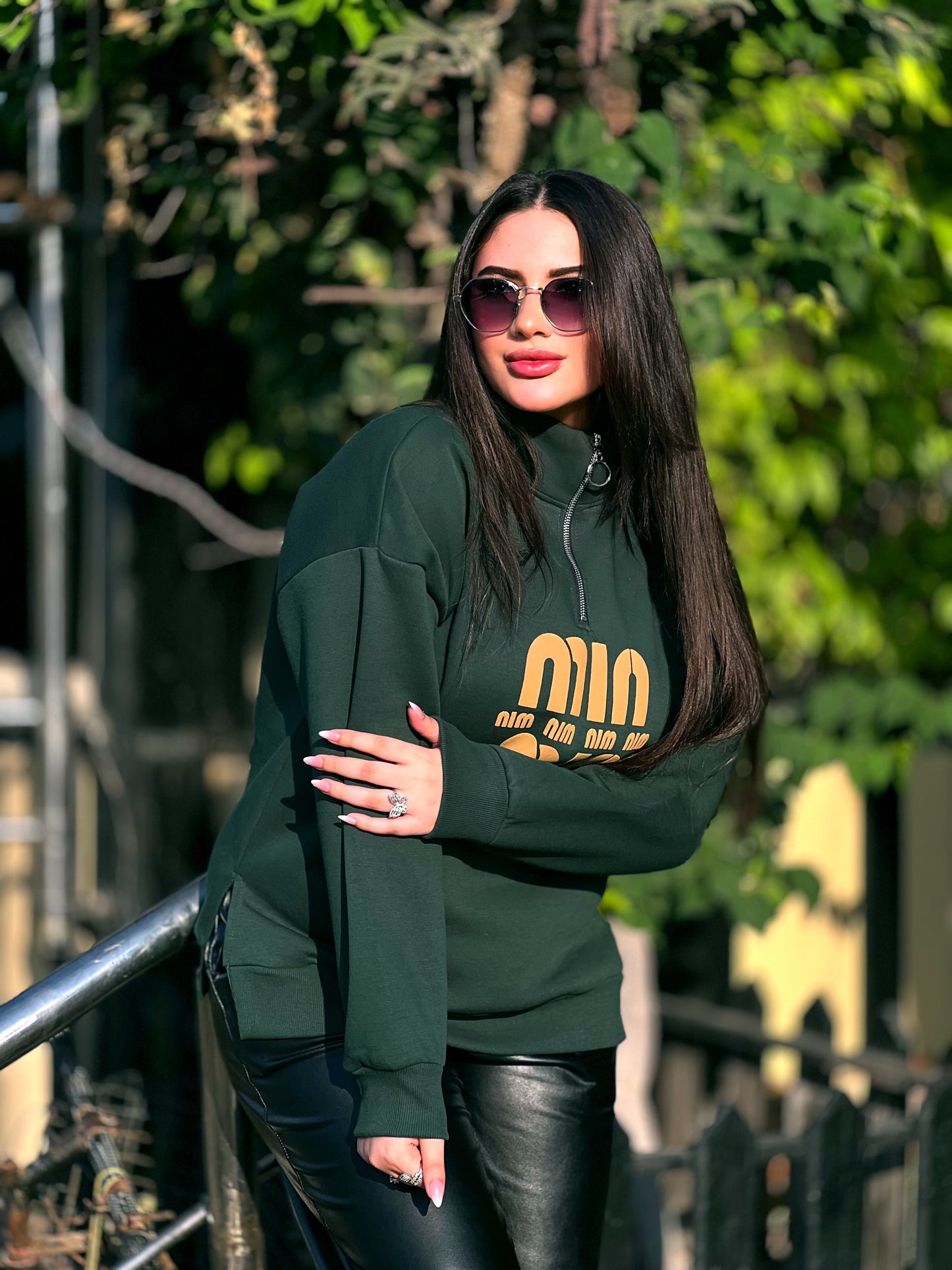 Oversized Half-Zip Sweatshirt