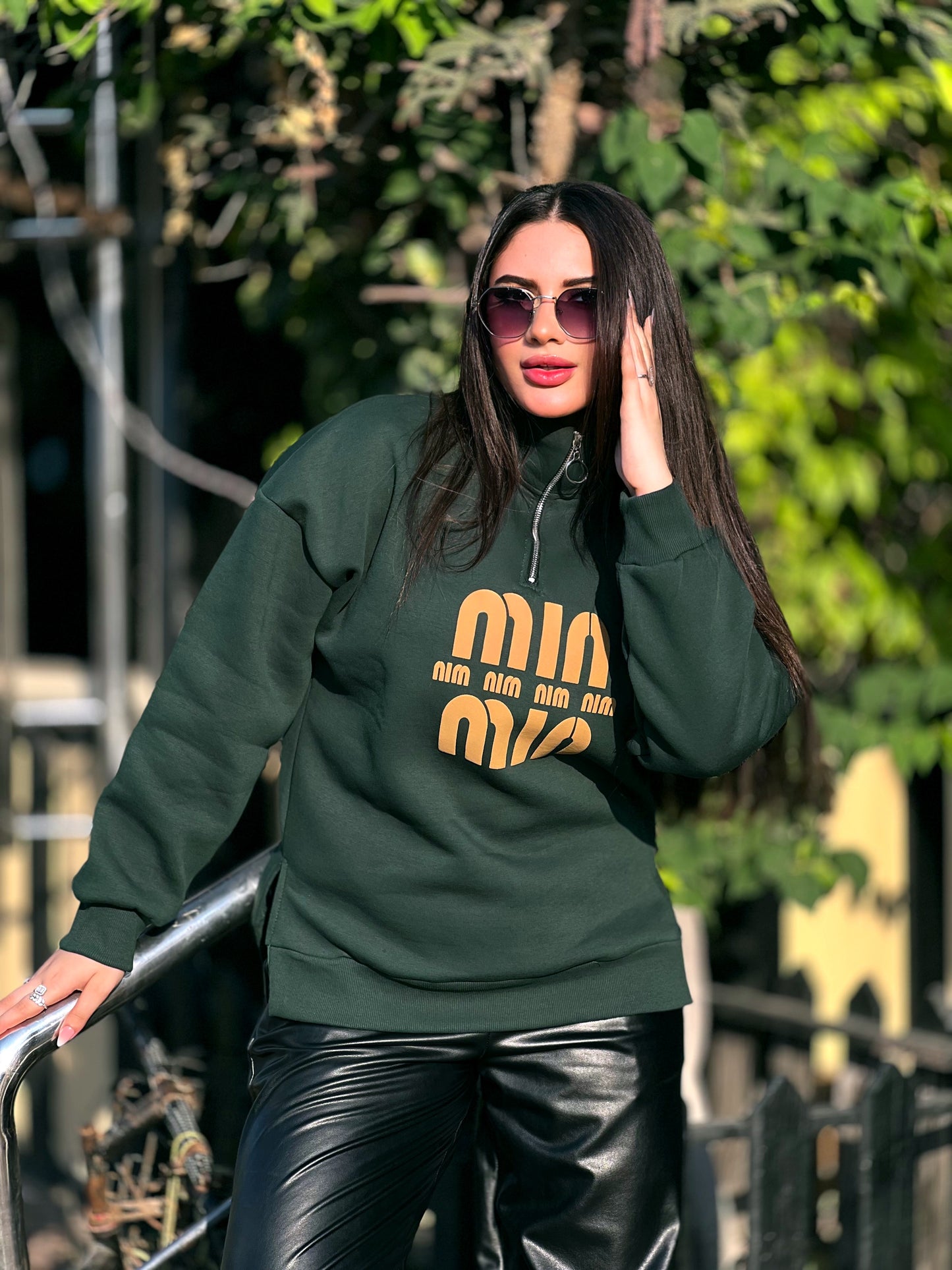 Oversized Half-Zip Sweatshirt