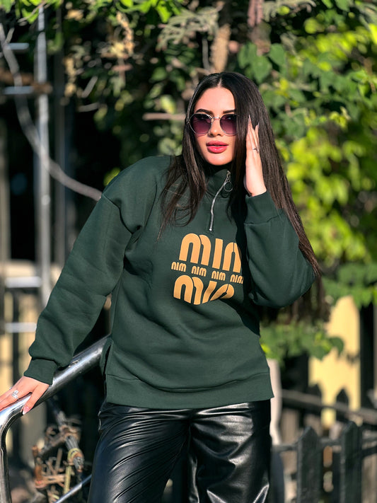 Oversized Half-Zip Sweatshirt