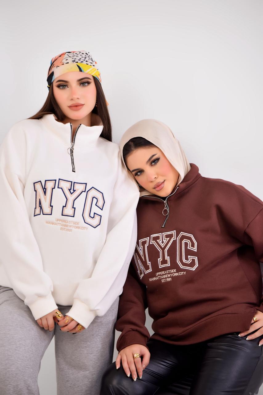 Oversized Half-Zip Sweatshirt NYC
