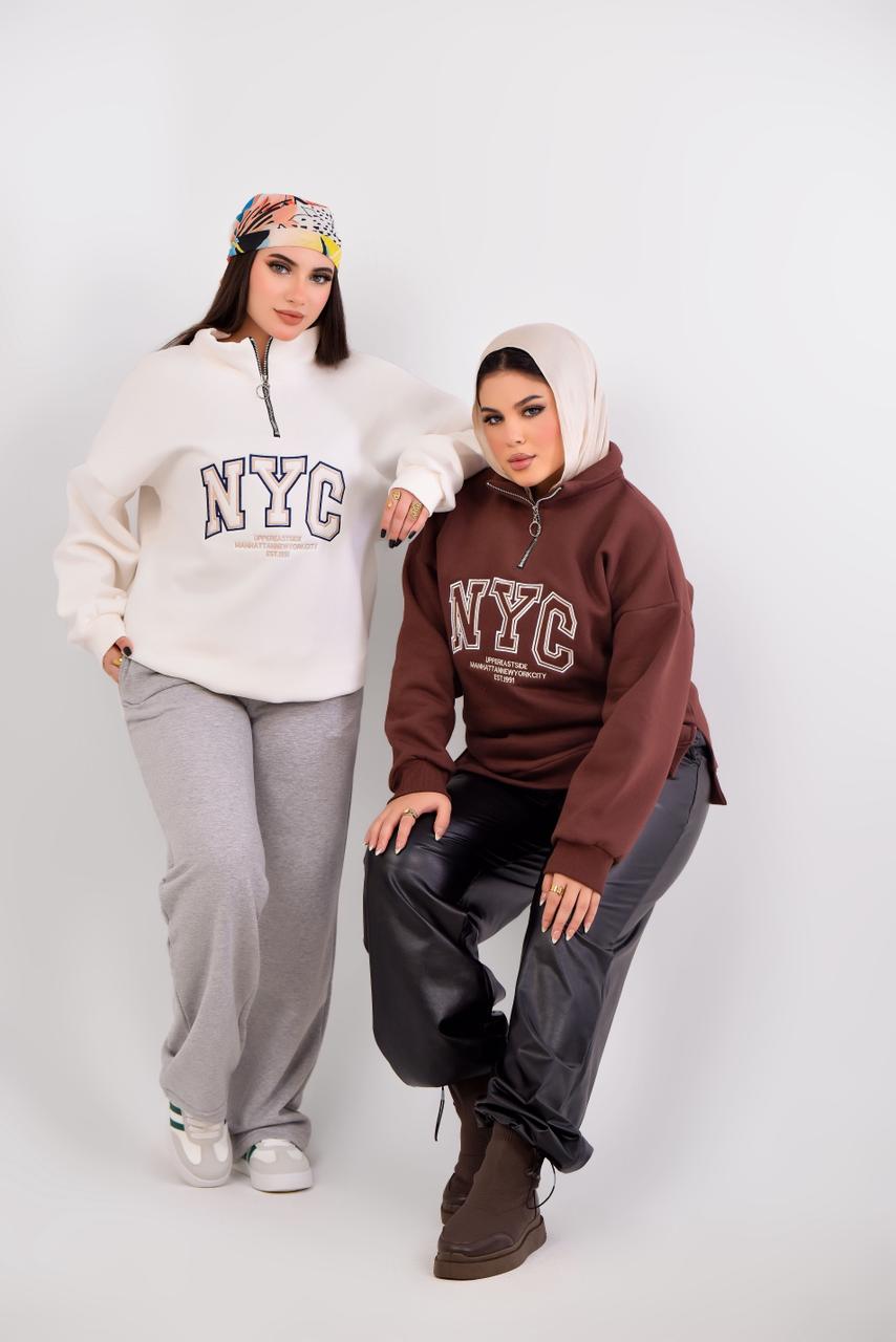 Oversized Half-Zip Sweatshirt NYC
