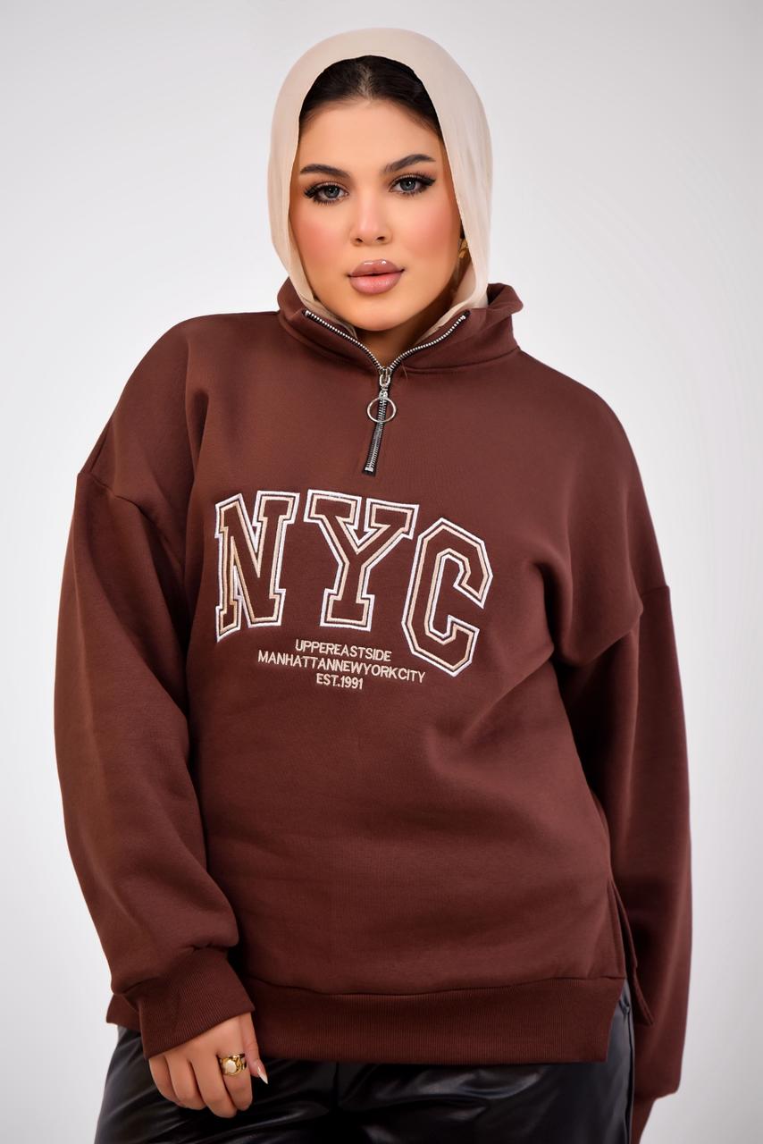 Oversized Half-Zip Sweatshirt NYC