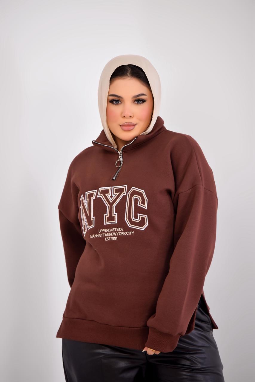 Oversized Half-Zip Sweatshirt NYC