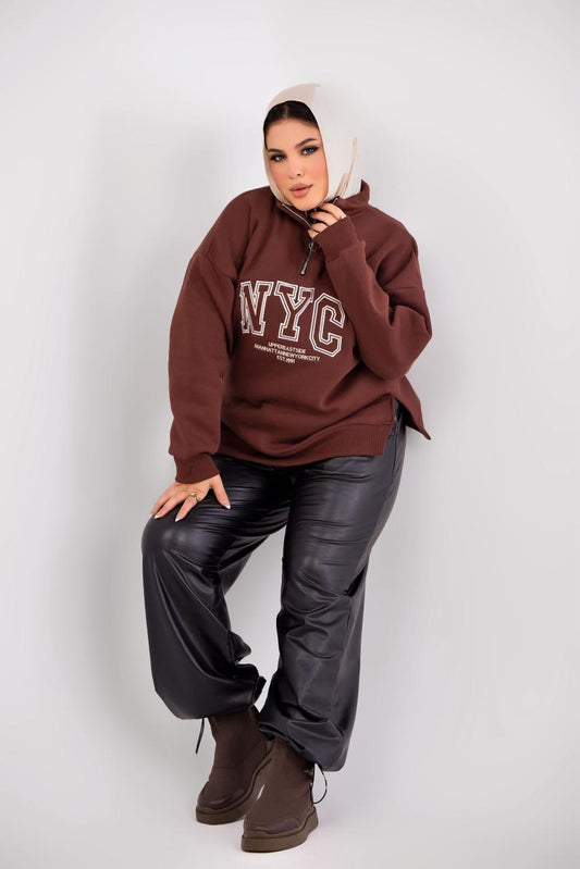Oversized Half-Zip Sweatshirt NYC