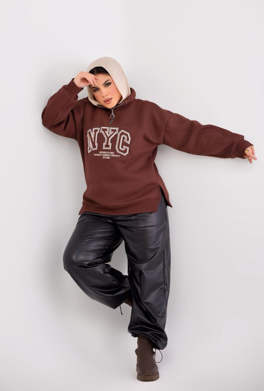 Oversized Half-Zip Sweatshirt NYC