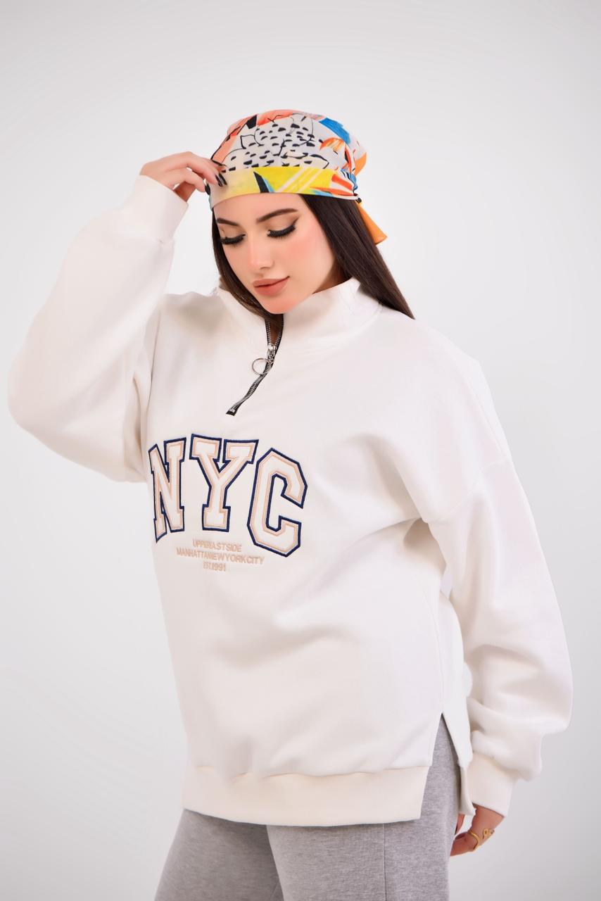 Oversized Half-Zip Sweatshirt NYC