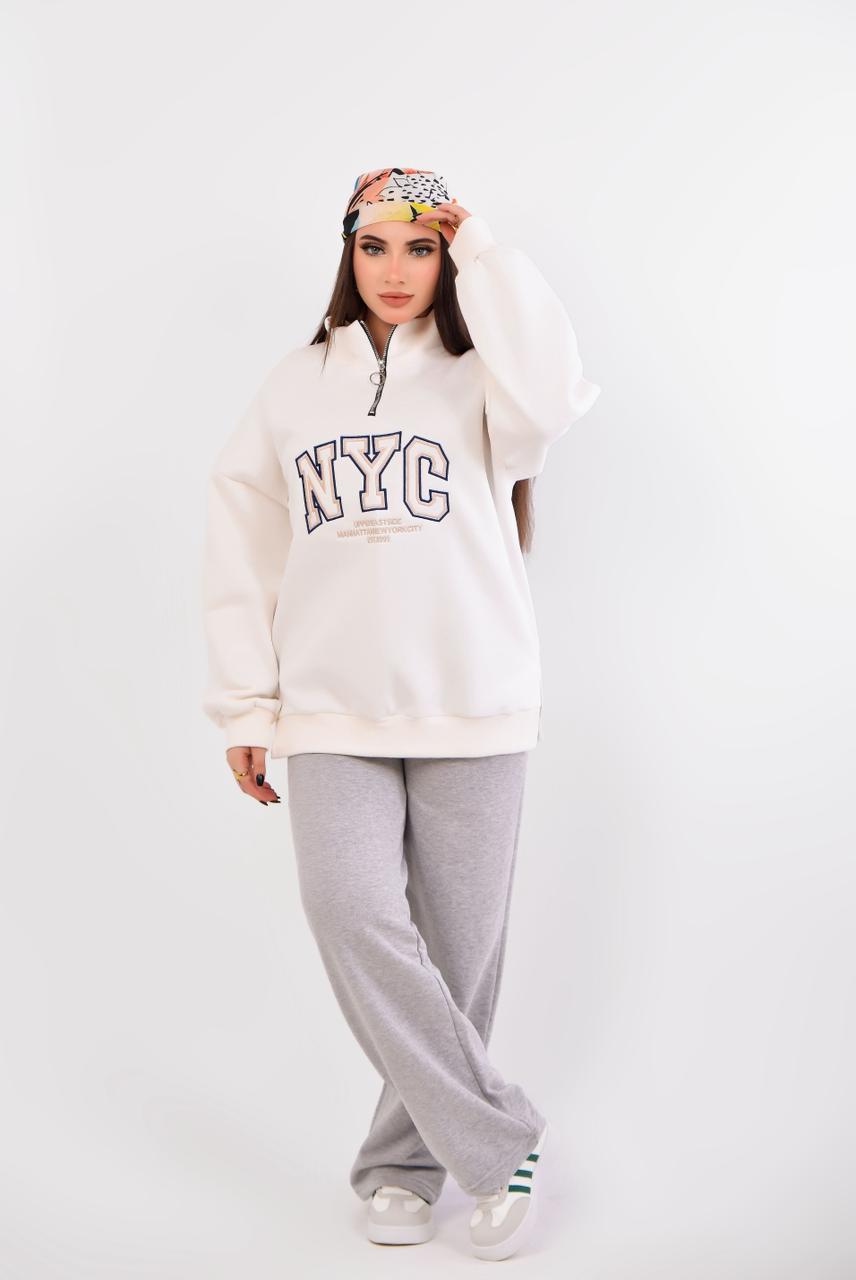 Oversized Half-Zip Sweatshirt NYC