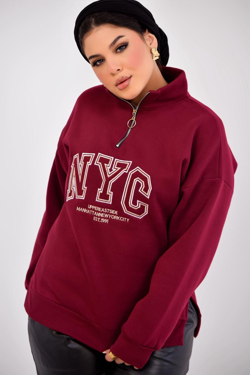 Oversized Half-Zip Sweatshirt NYC