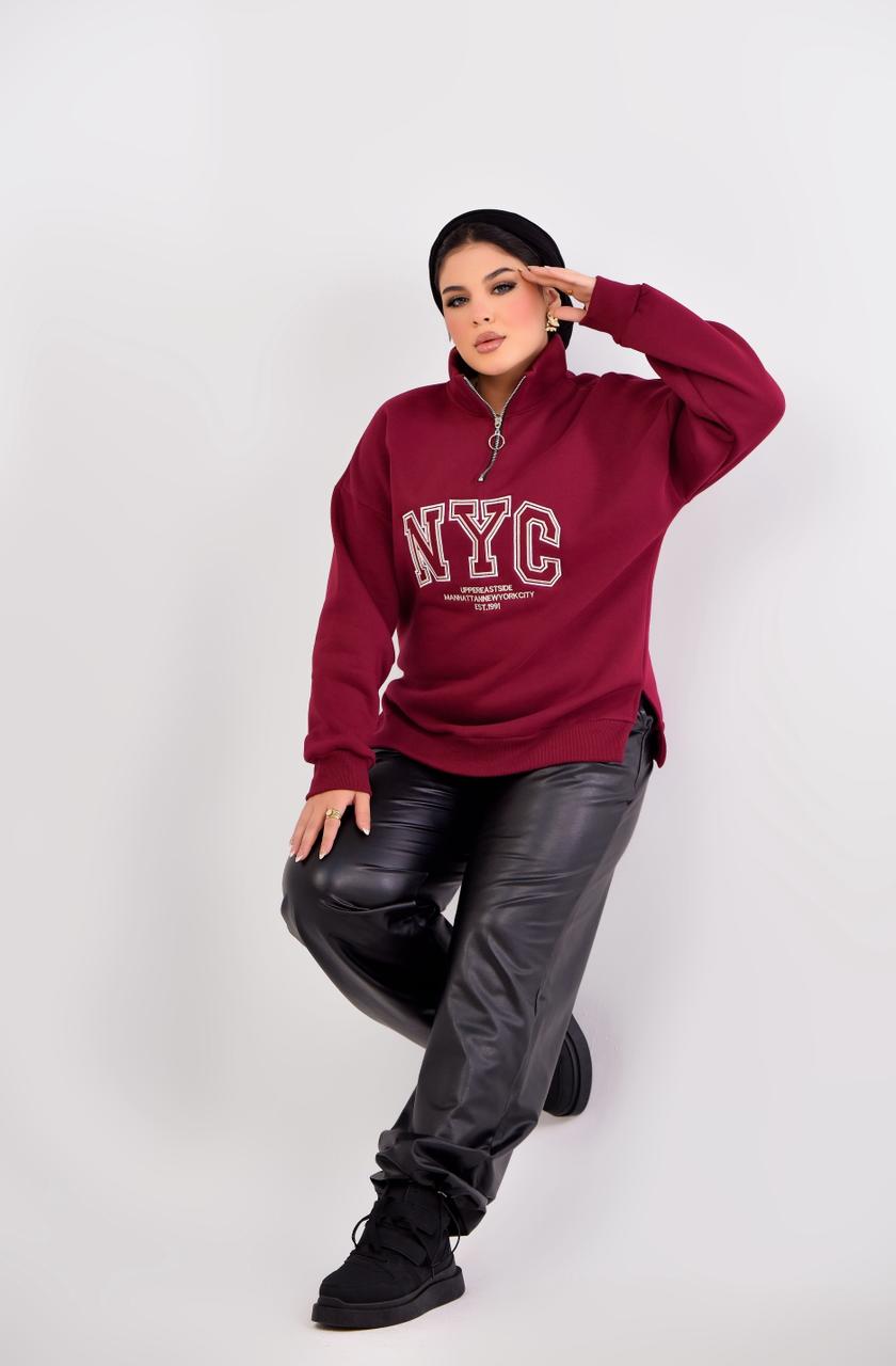 Oversized Half-Zip Sweatshirt NYC