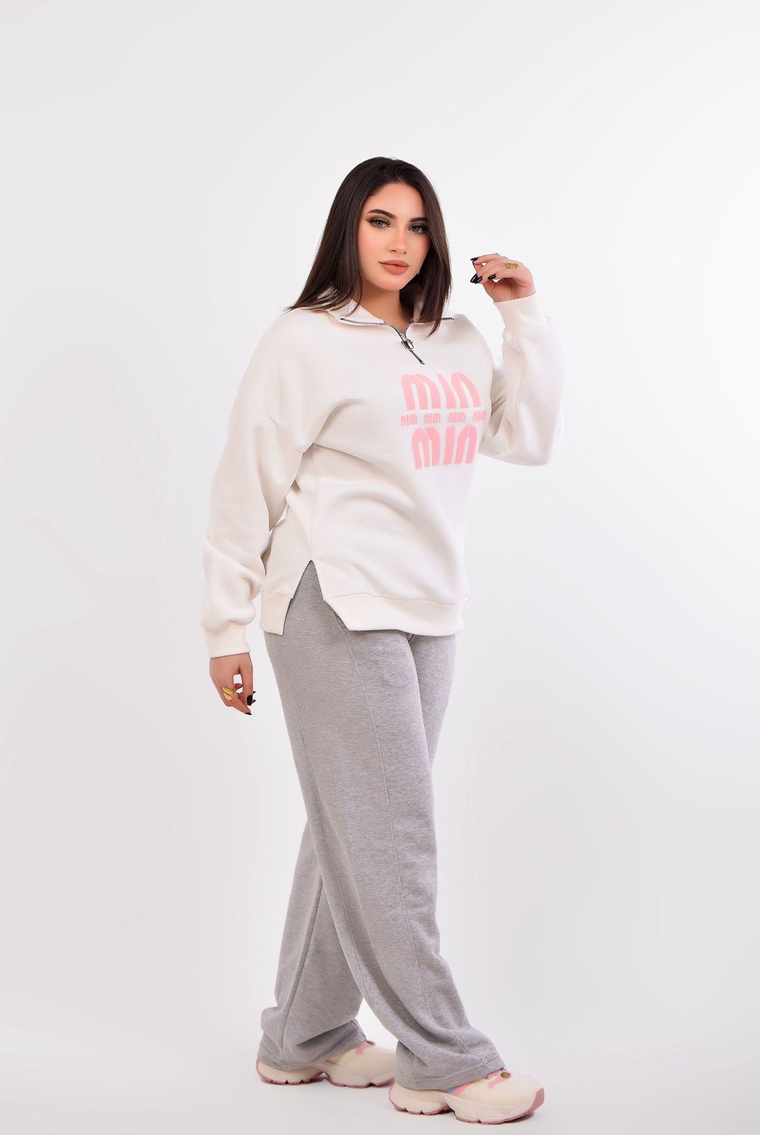 Oversized Half-Zip Sweatshirt