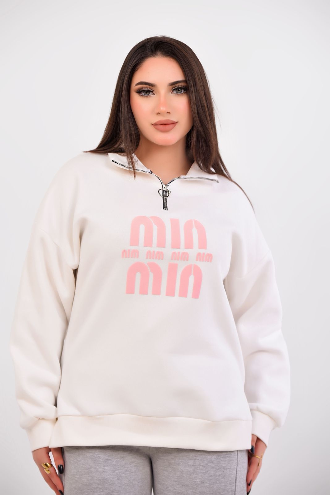 Oversized Half-Zip Sweatshirt